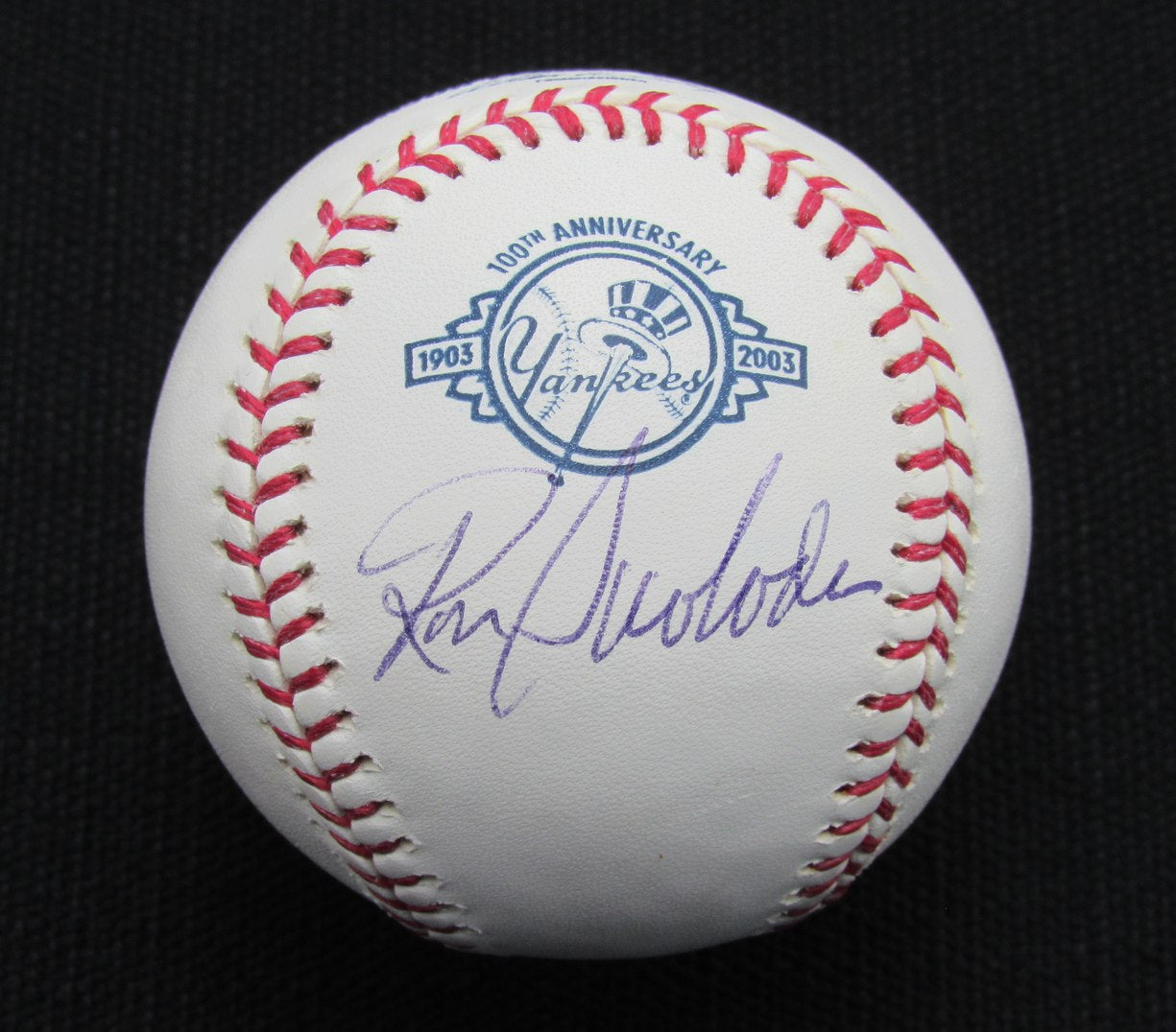 Ron Swoboda Signed/Auto Yankees 100th OML Baseball JSA  186707