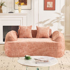 Curved 2 Person Compress Sofa With Armrests