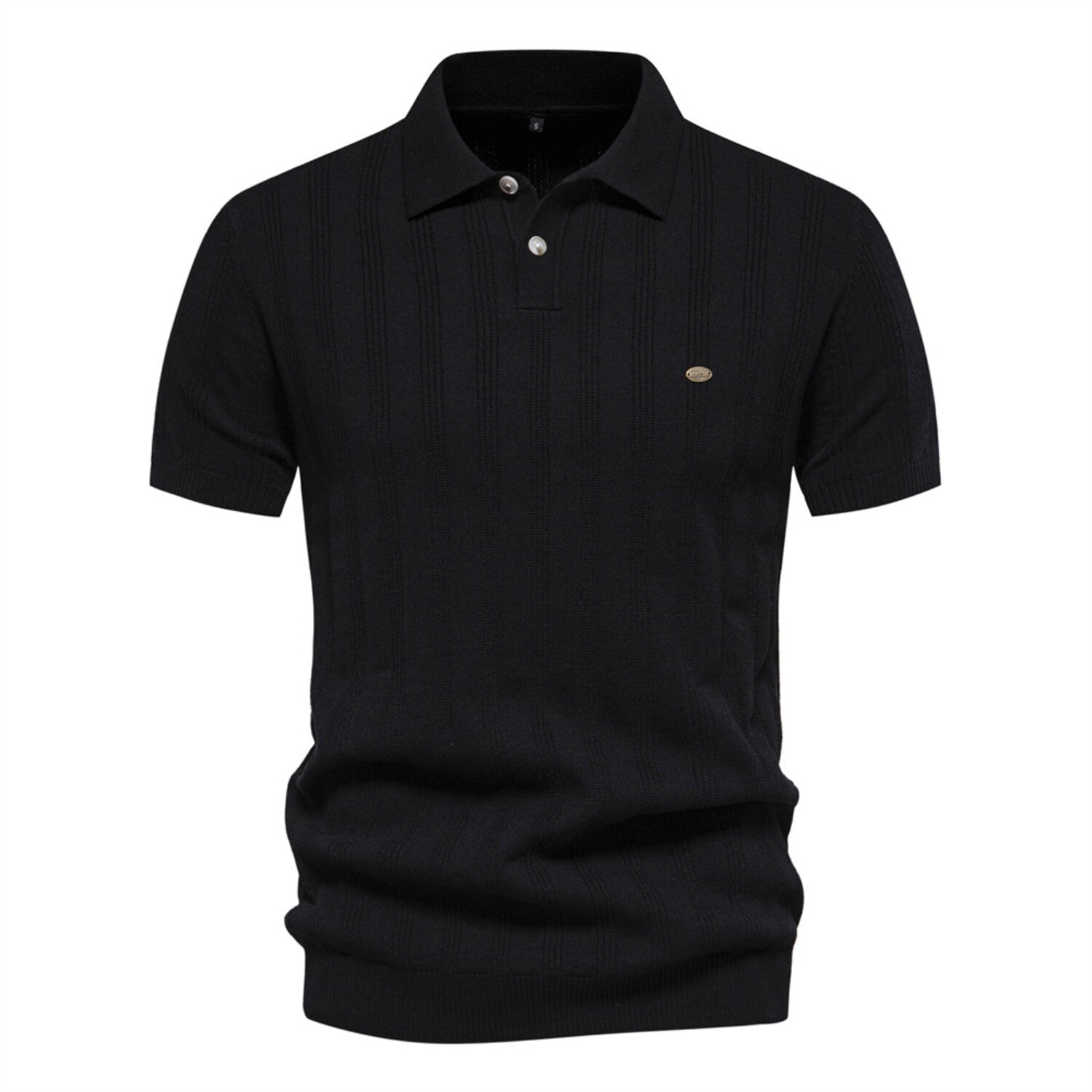 Knit Polo Shirt // Black