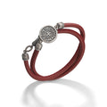 Moneta Sovereign Disc Leather Bracelet // Red