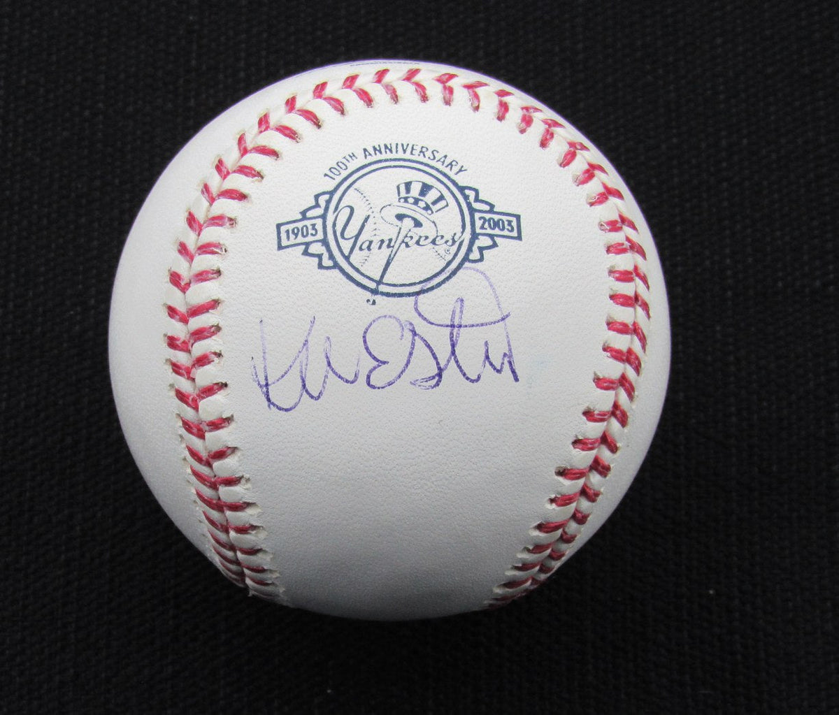 Kevin Elster Signed/Auto Yankees 100th OML Baseball JSA 186657