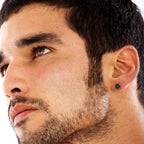 Cubic Zirconia Round Black Stud Earrings Set Of 4 Stainless Steel Jewelry Men Women