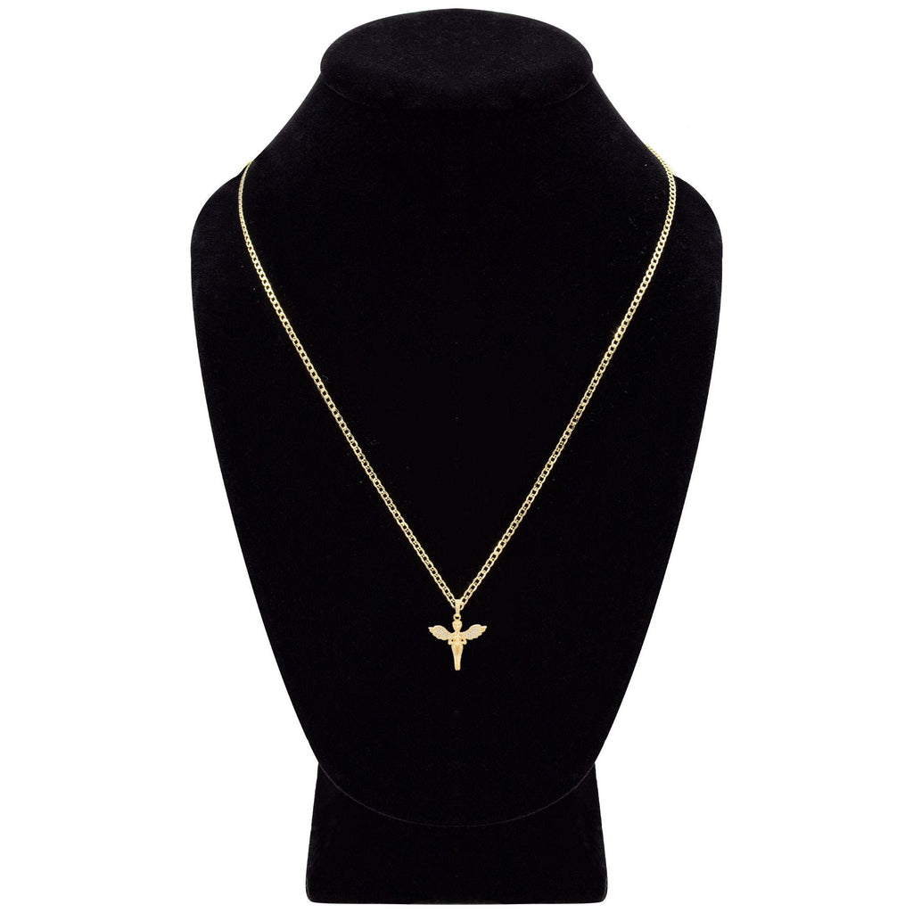 Cubic Zirconia Angel Pendant 14K Gold Filled Necklace Set