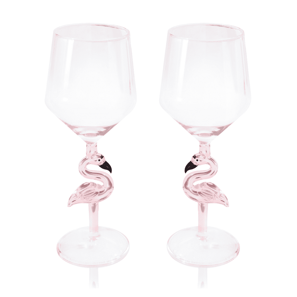 3D Flamingo Wine Glass