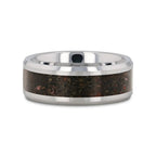 DRACARYS Tungsten Ring Black Dinosaur Inlay with Polished Bevel Edges - 8mm