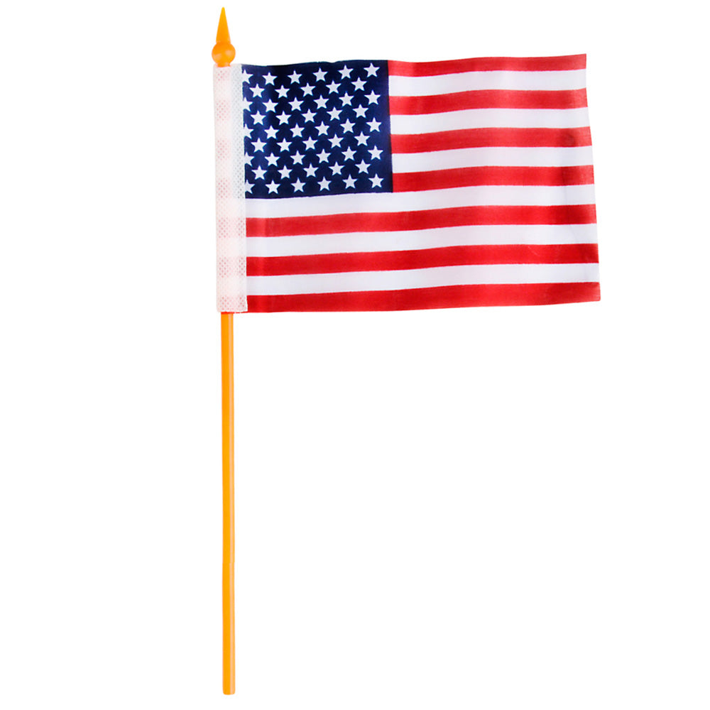 Set of 144 American Flags on Poles ✨  4" x 6" USA Mini Patriotic Hand Flags