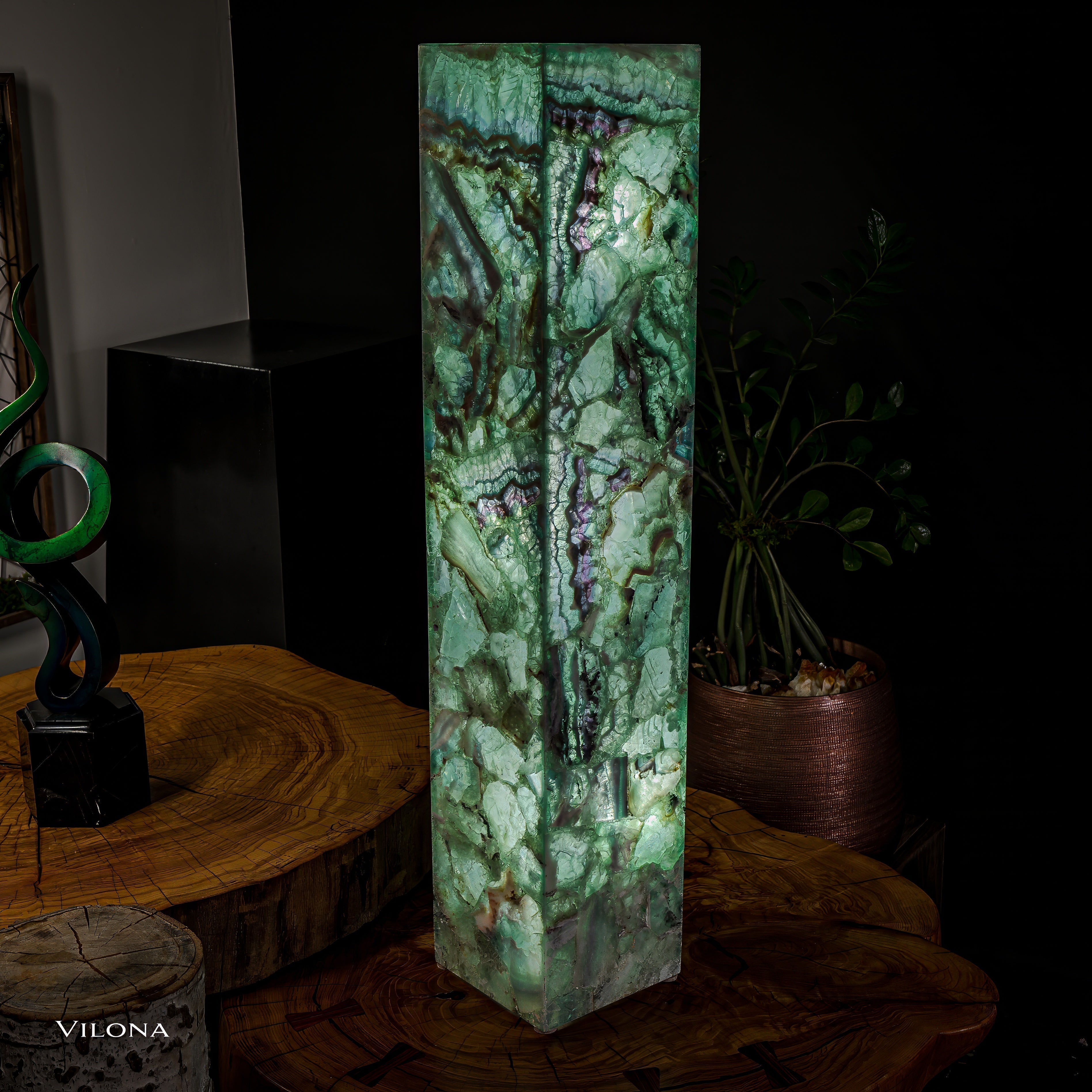 Fluorite Floor Lamp - Small - 39.5"H x 7.75"W - Square - (10/19)