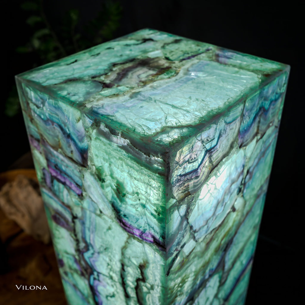 Fluorite Floor Lamp - Medium - 55"H x 11.5"W - Square - (12/19)