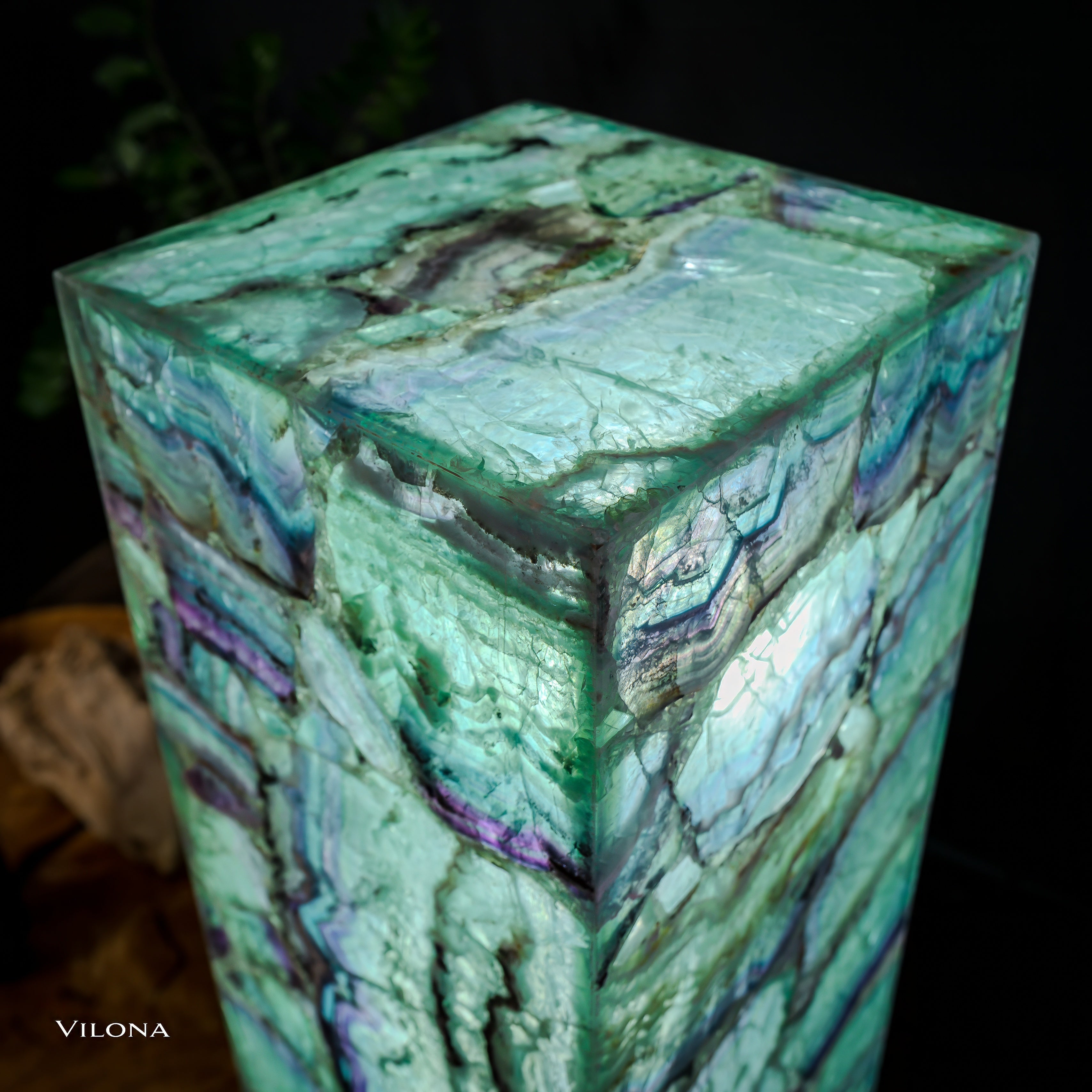 Fluorite Floor Lamp - Medium - 55"H x 11.5"W - Square - (12/19)