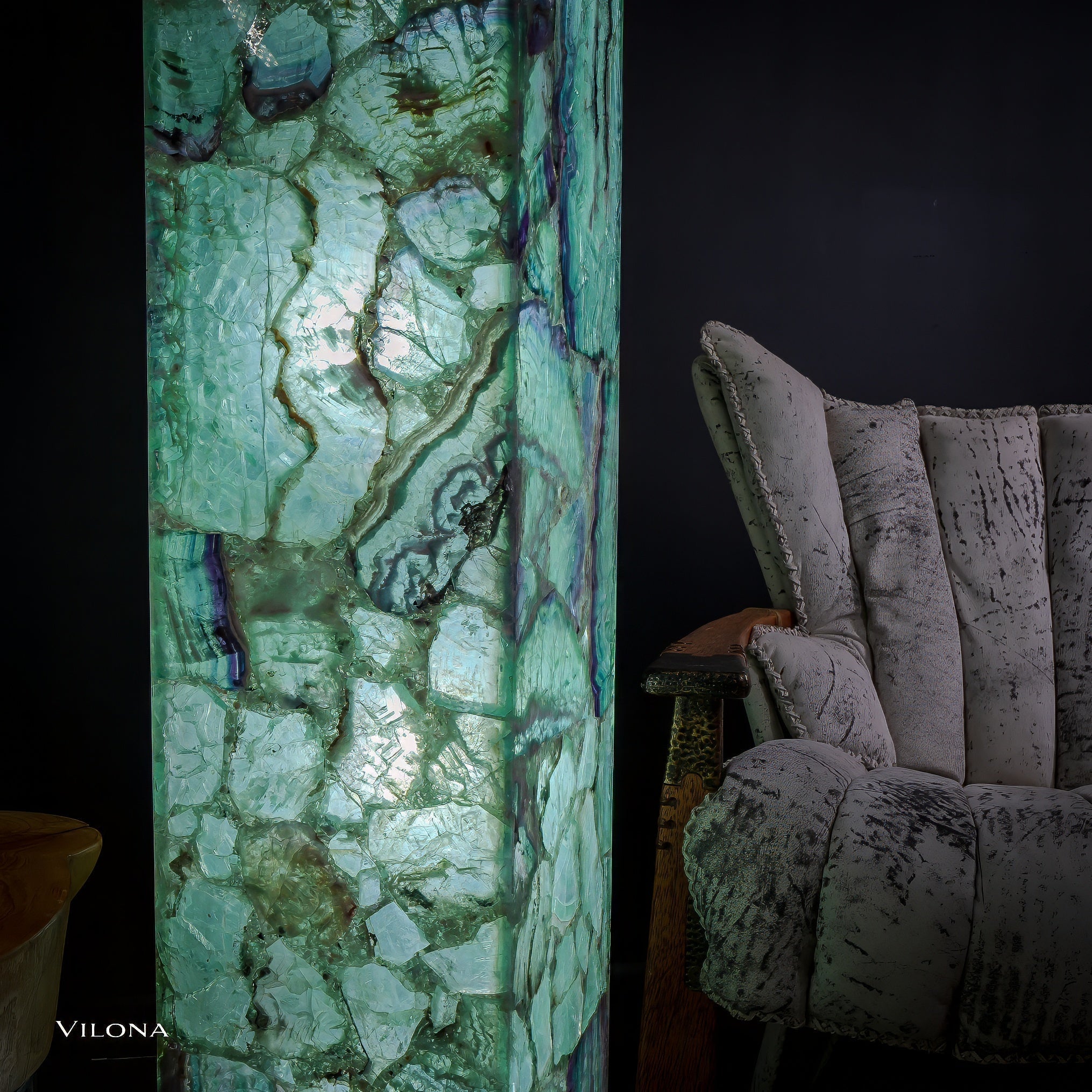 Fluorite Floor Lamp - Medium - 55"H x 11.5"W - Square - (12/19)