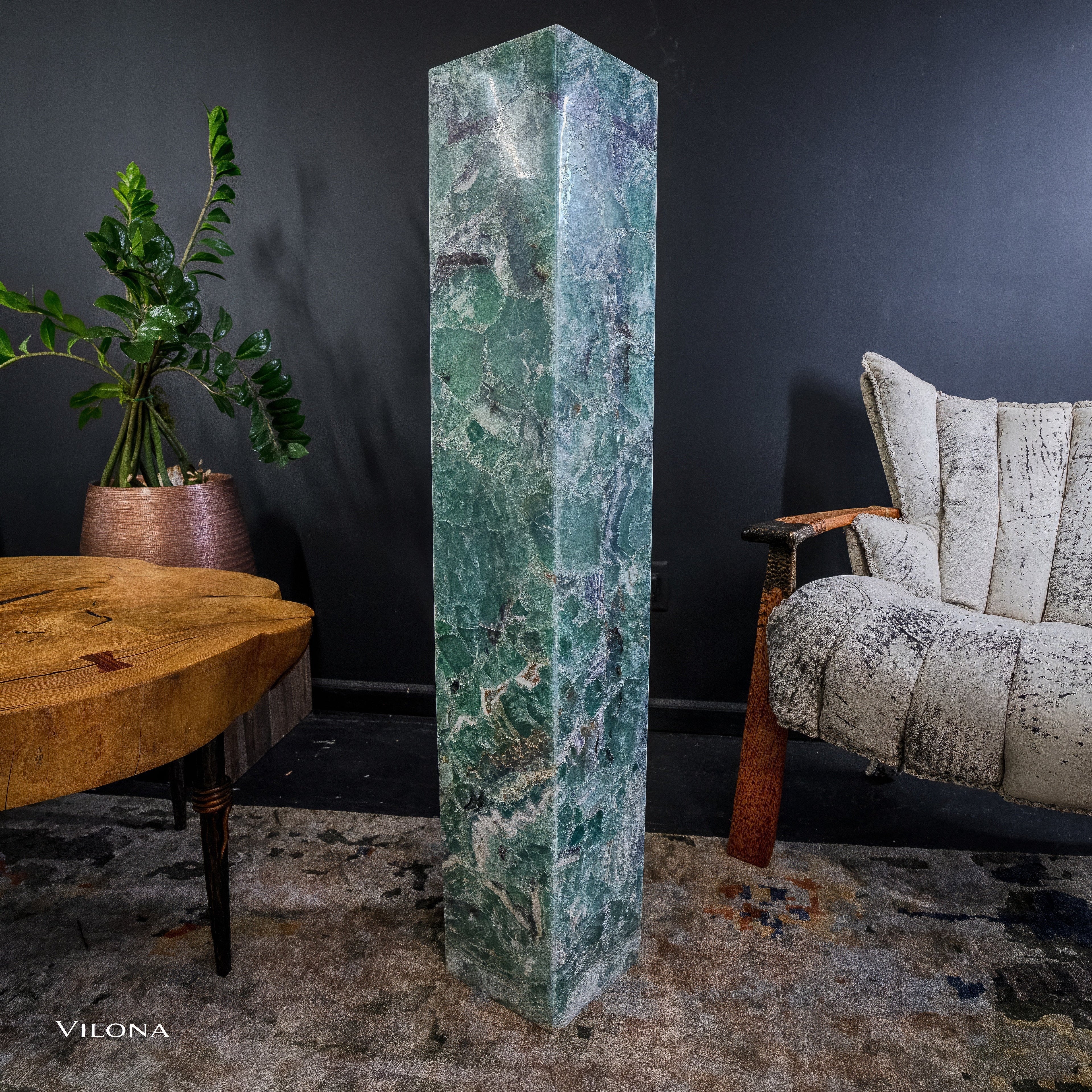 Fluorite Floor Lamp - Medium - 47"H x 8"W - Square (13/19)