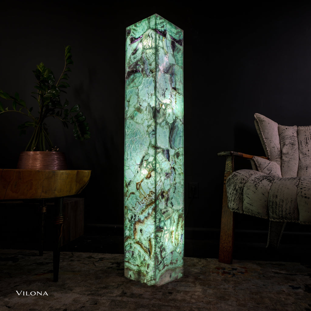 Fluorite Floor Lamp - Medium - 47"H x 8"W - Square (13/19)