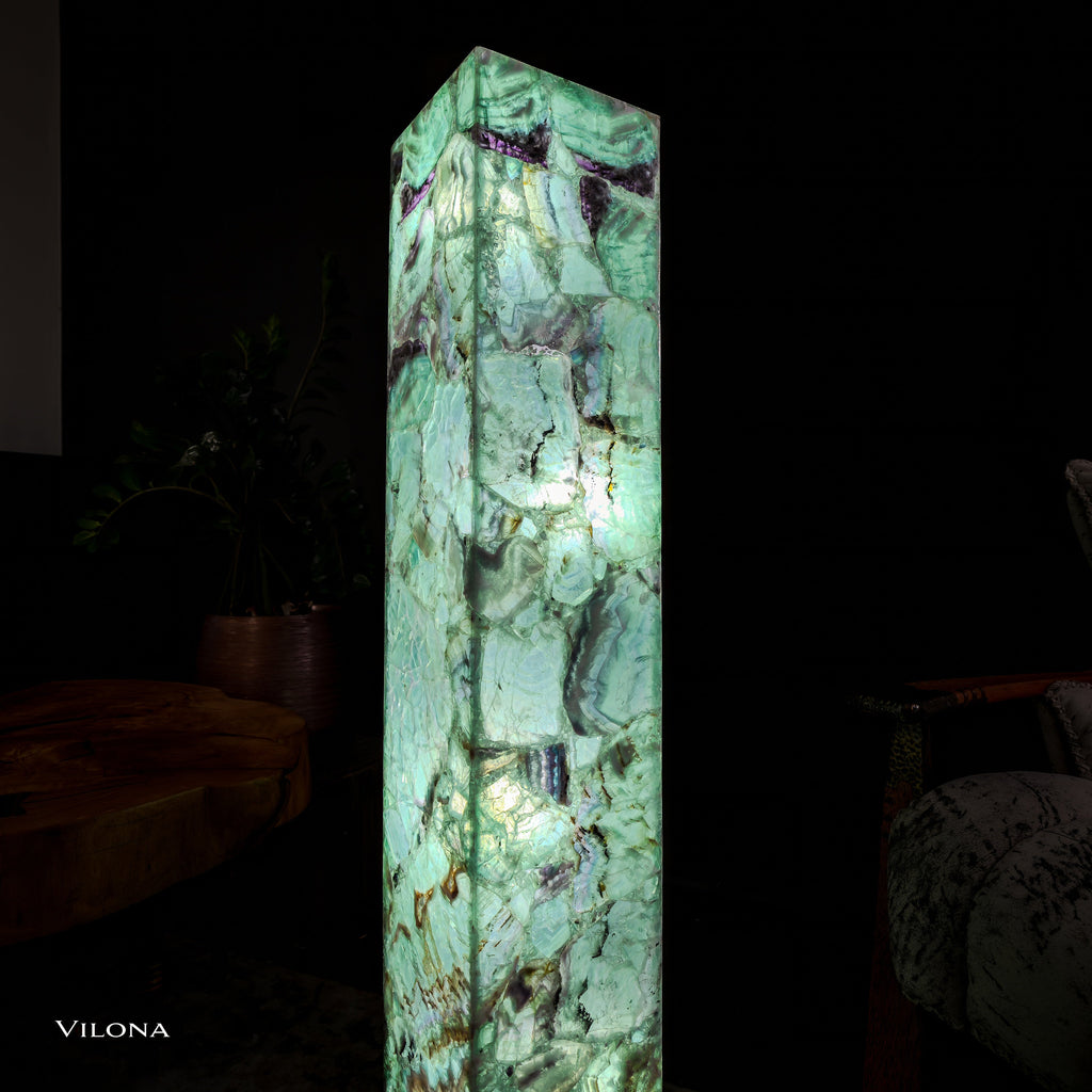 Fluorite Floor Lamp - Medium - 47"H x 8"W - Square (13/19)