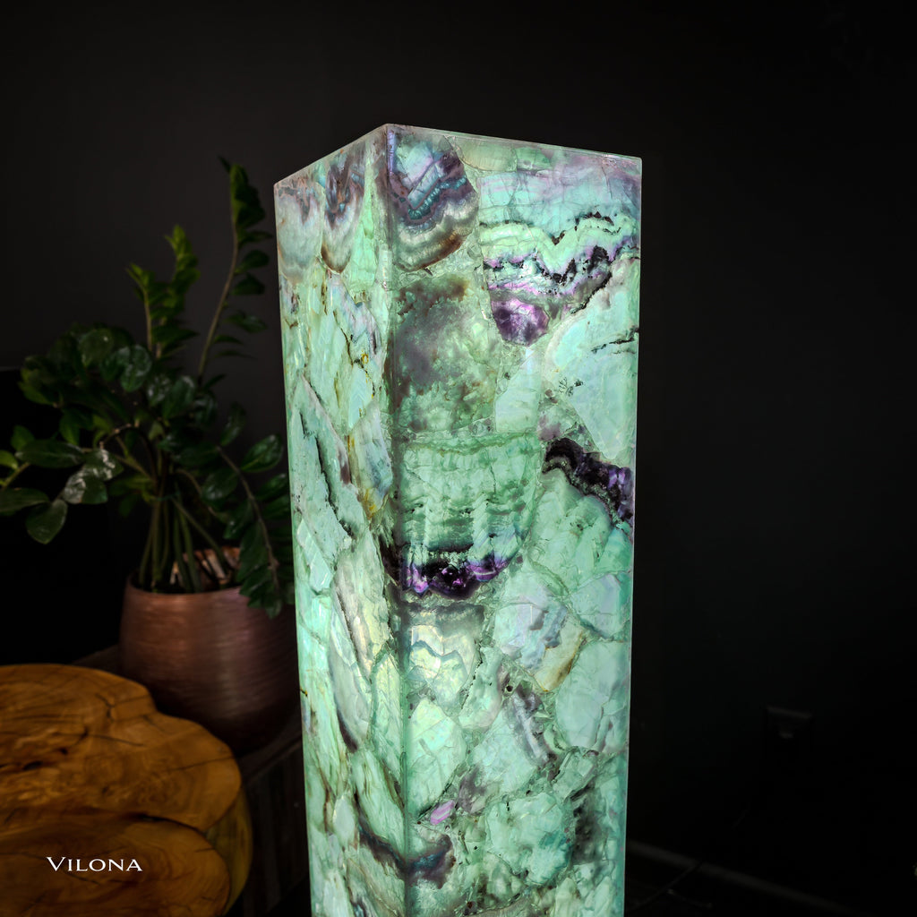 Fluorite Floor Lamp - Medium - 47"H x 8"W - Square (13/19)