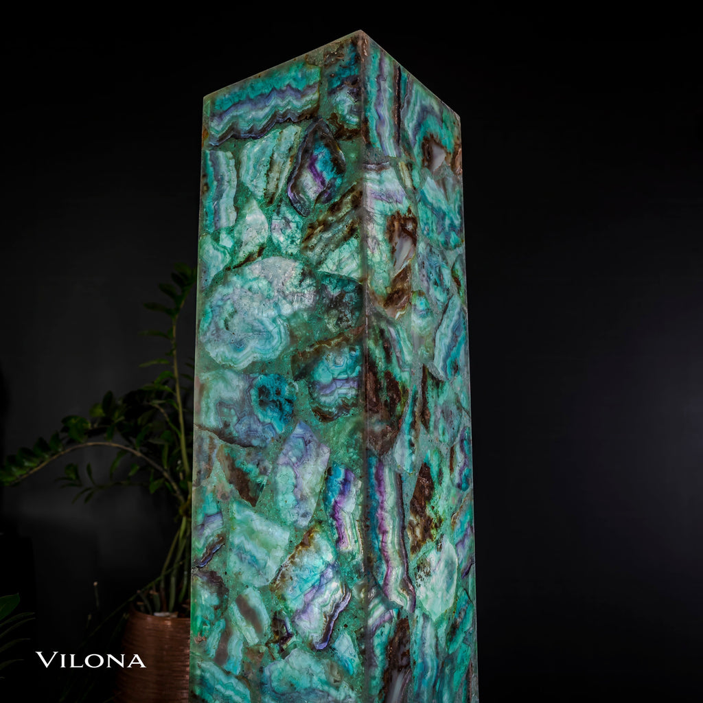 Fluorite Floor Lamp - Medium - 47.5"H x 10"W - Square - 2/19