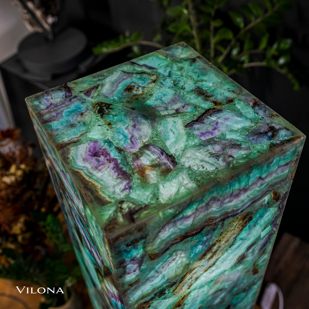 Fluorite Floor Lamp - Medium - 47.5"H x 10"W - Square - 2/19