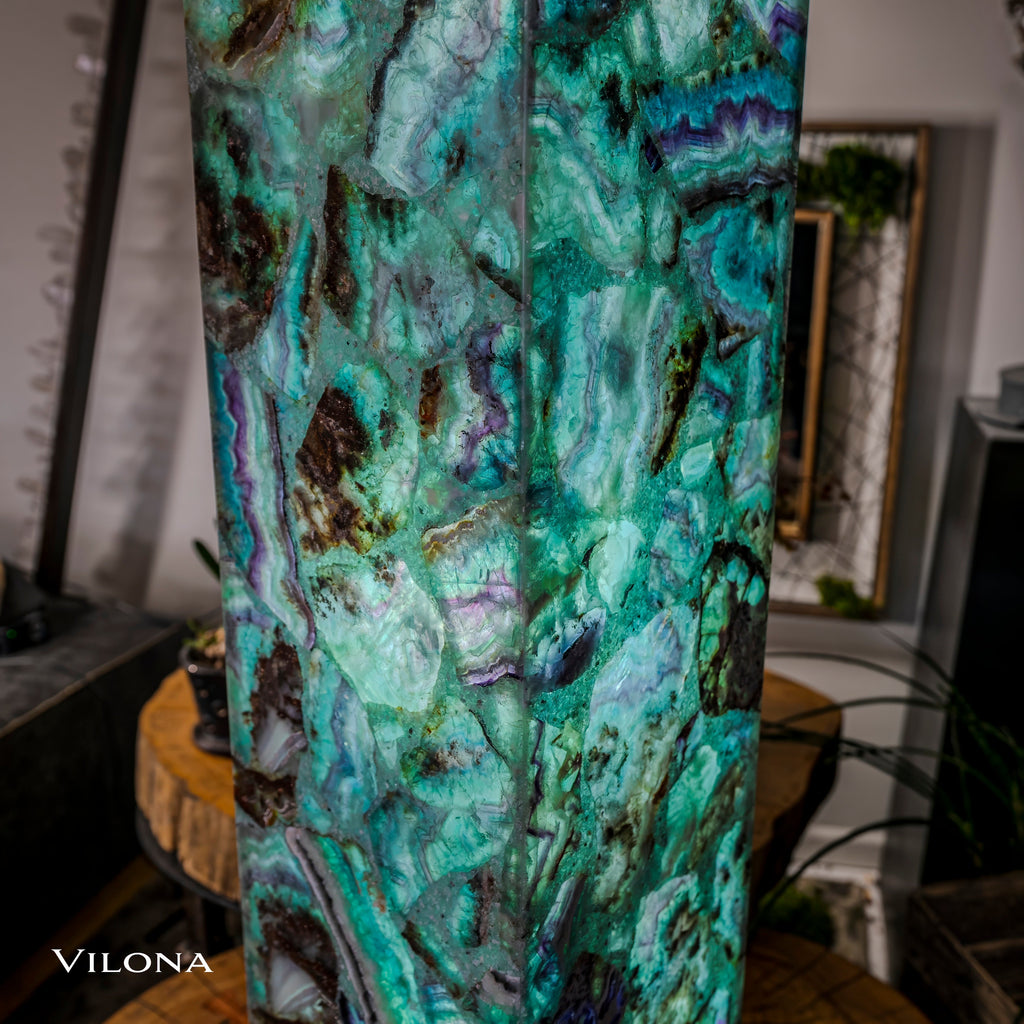 Fluorite Floor Lamp - Medium - 47.5"H x 10"W - Square - 2/19