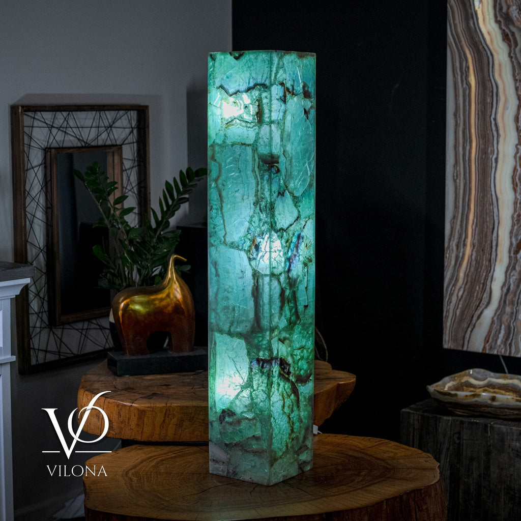 Fluorite Floor Lamp - Medium - 43.5"H x 8"W - Square - #6