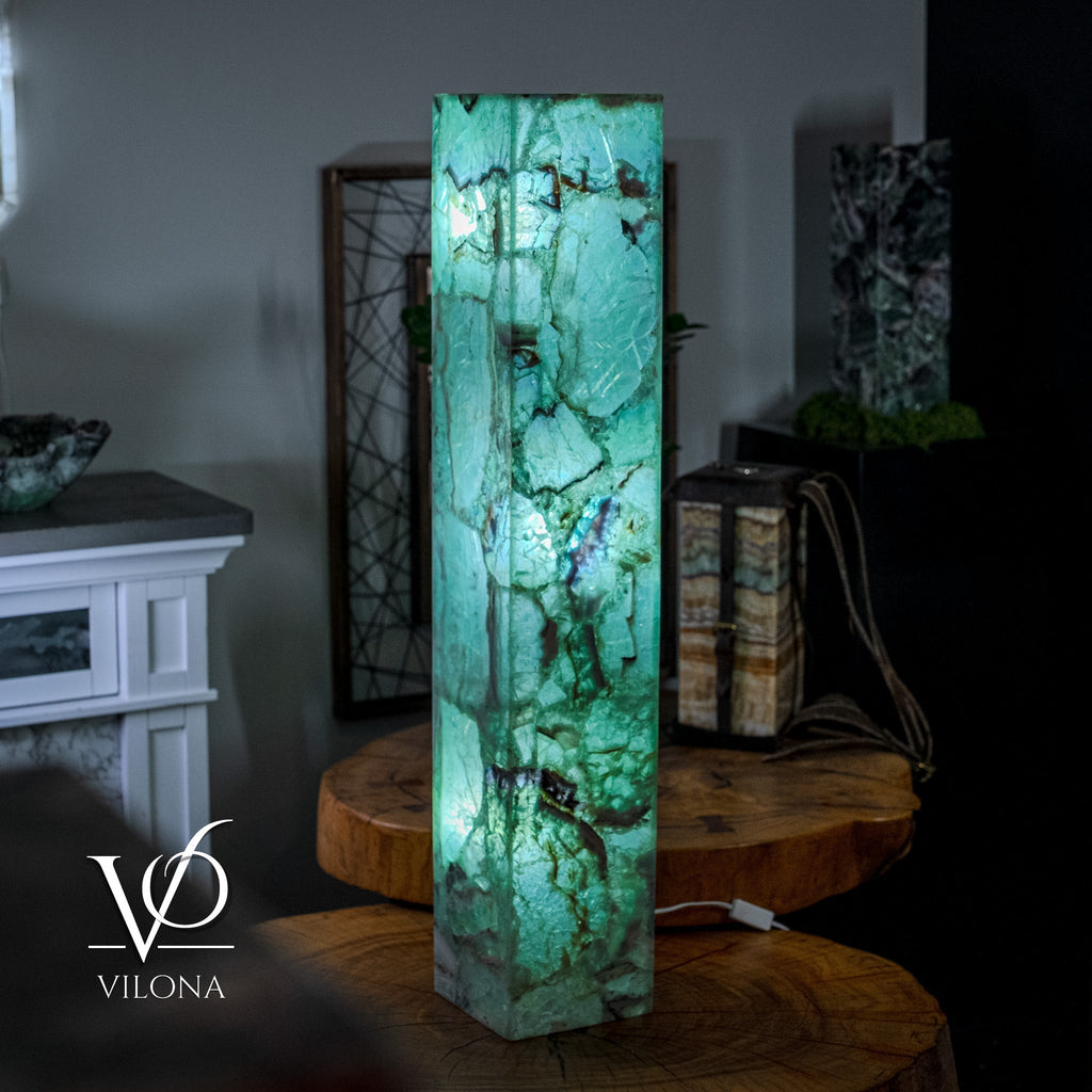 Fluorite Floor Lamp - Medium - 43.5"H x 8"W - Square - #6