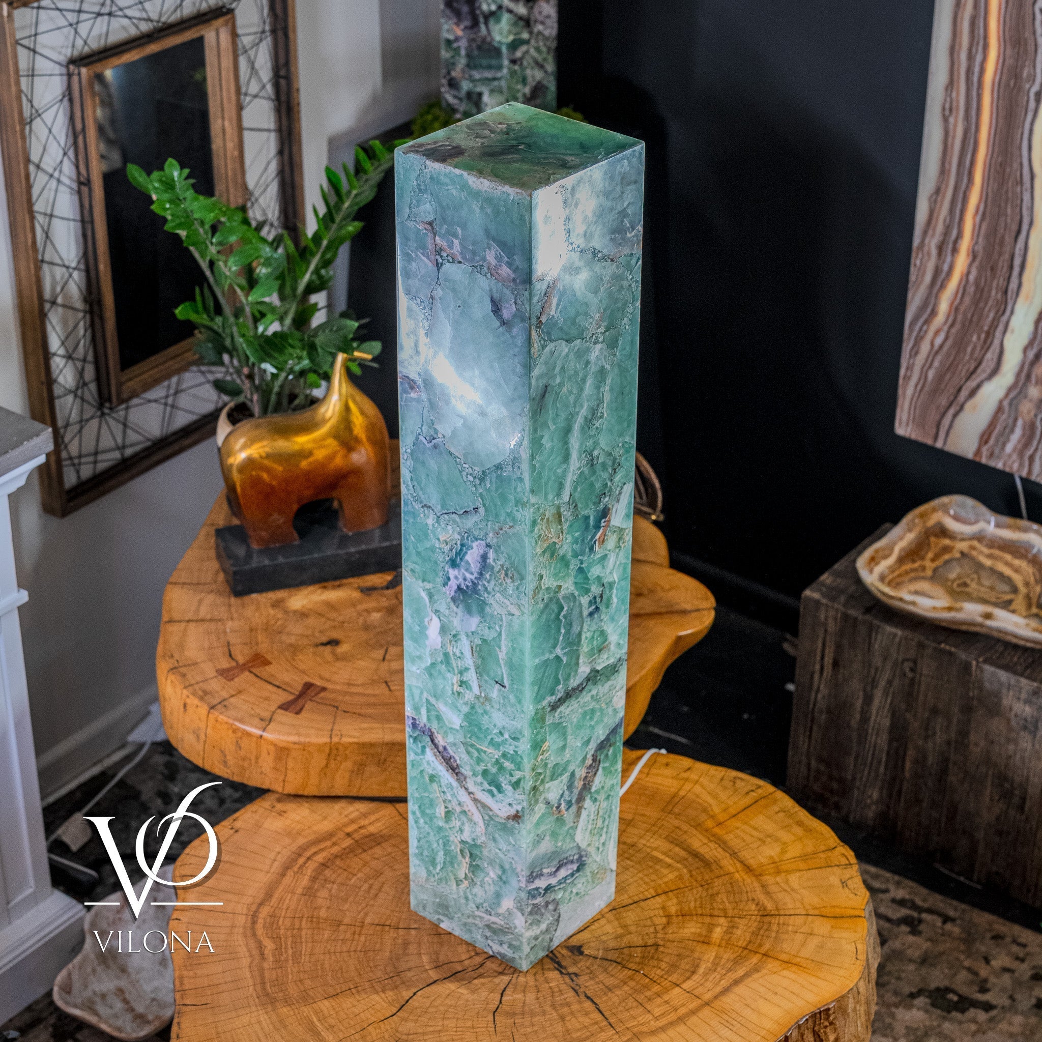 Fluorite Floor Lamp - Medium - 43.5"H x 8"W - Square - #6