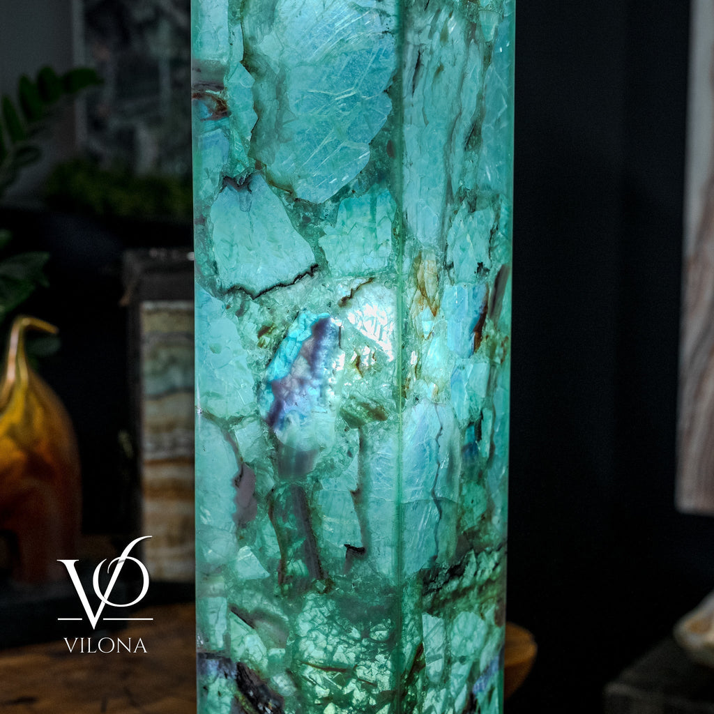 Fluorite Floor Lamp - Medium - 43.5"H x 8"W - Square - #6