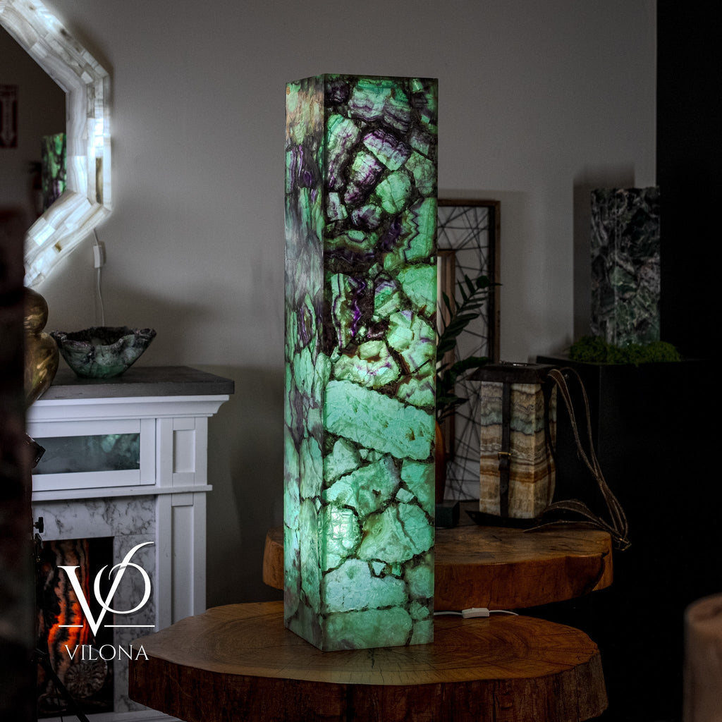 Fluorite Floor Lamp - Medium - 47.5"H x 10"W - Square - #7