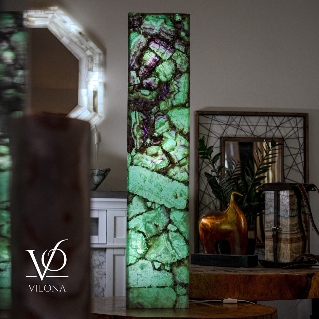 Fluorite Floor Lamp - Medium - 47.5"H x 10"W - Square - #7