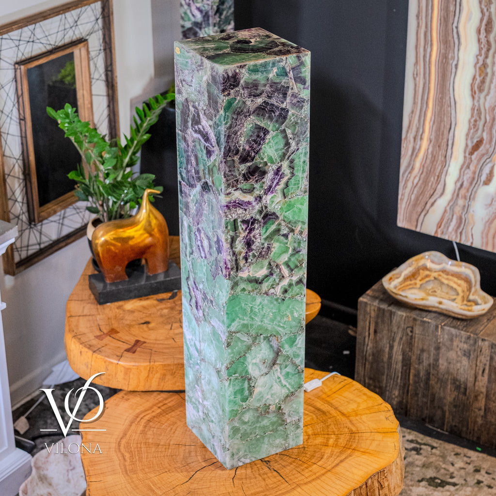 Fluorite Floor Lamp - Medium - 47.5"H x 10"W - Square - #7