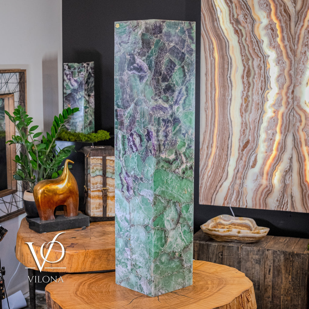 Fluorite Floor Lamp - Medium - 47.5"H x 10"W - Square - #7