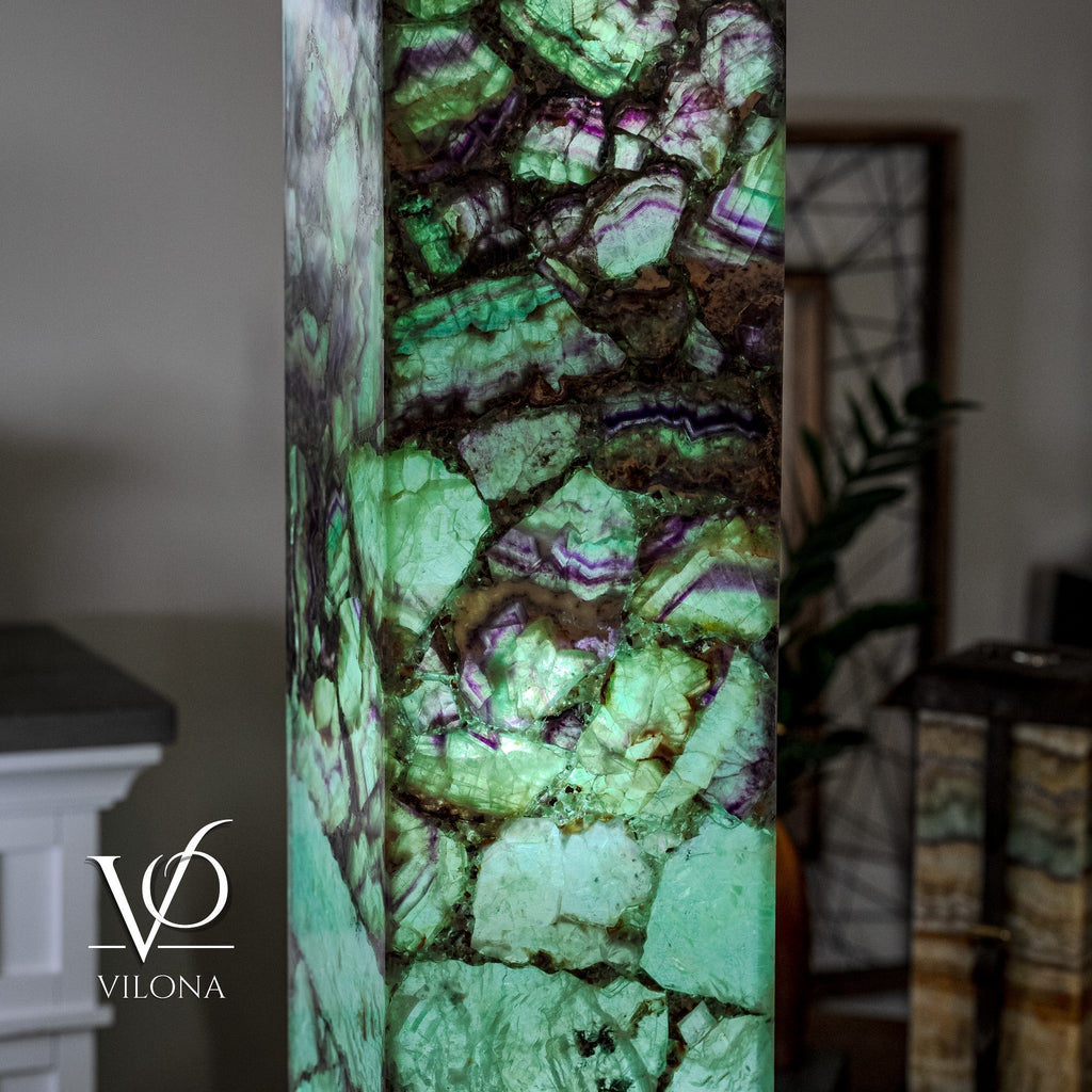 Fluorite Floor Lamp - Medium - 47.5"H x 10"W - Square - #7