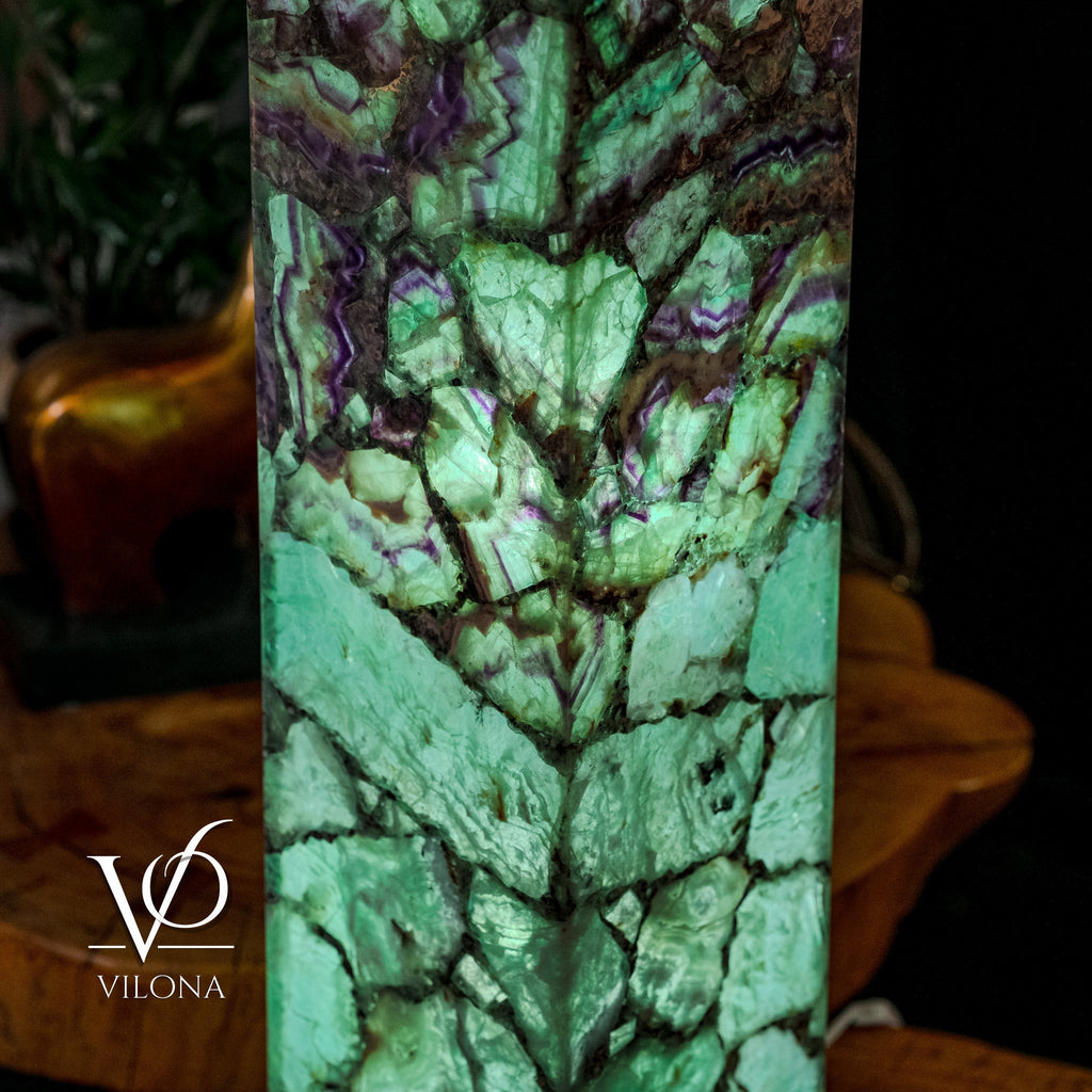 Fluorite Floor Lamp - Medium - 47.5"H x 10"W - Square - #7