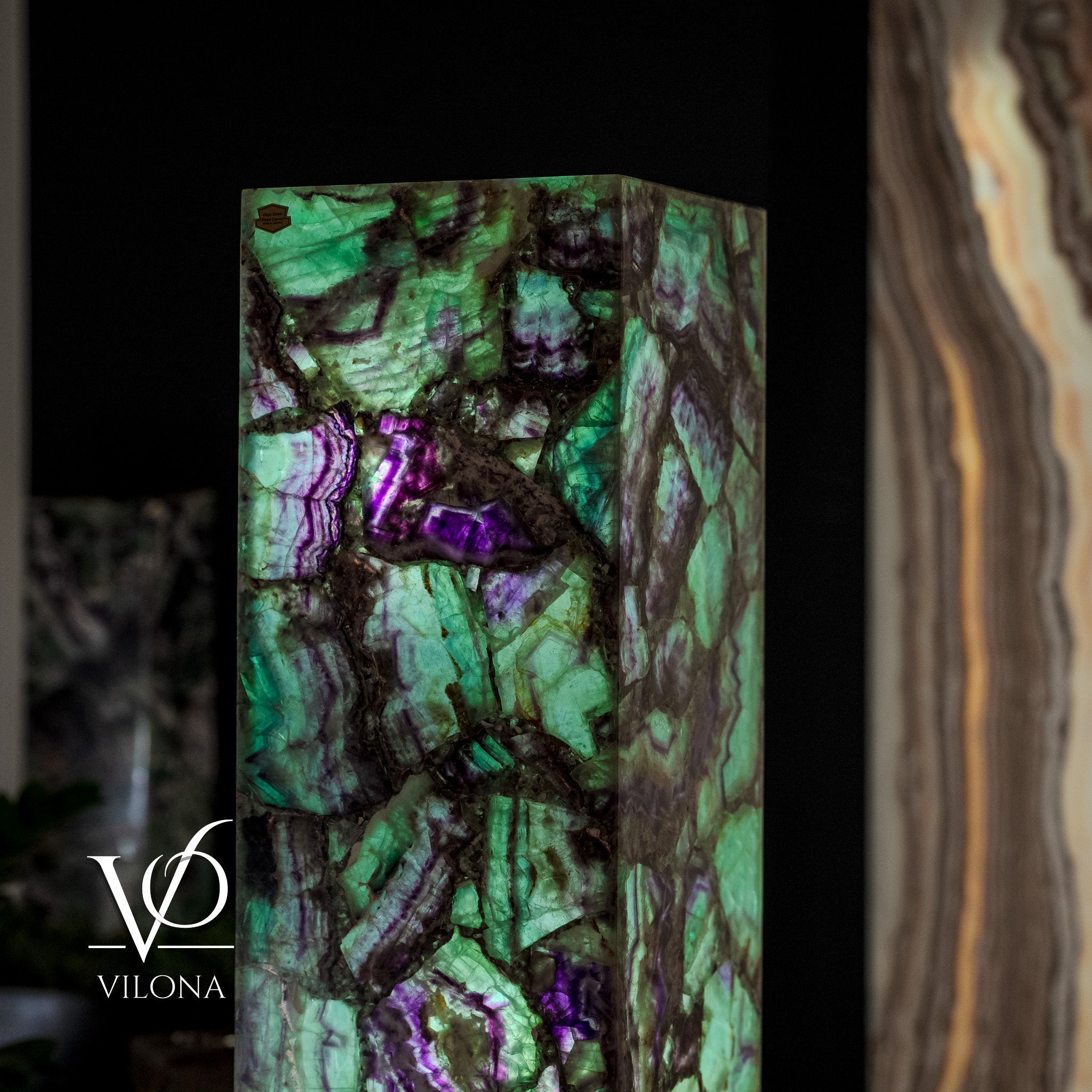 Fluorite Floor Lamp - Medium - 47.5"H x 10"W - Square - #7