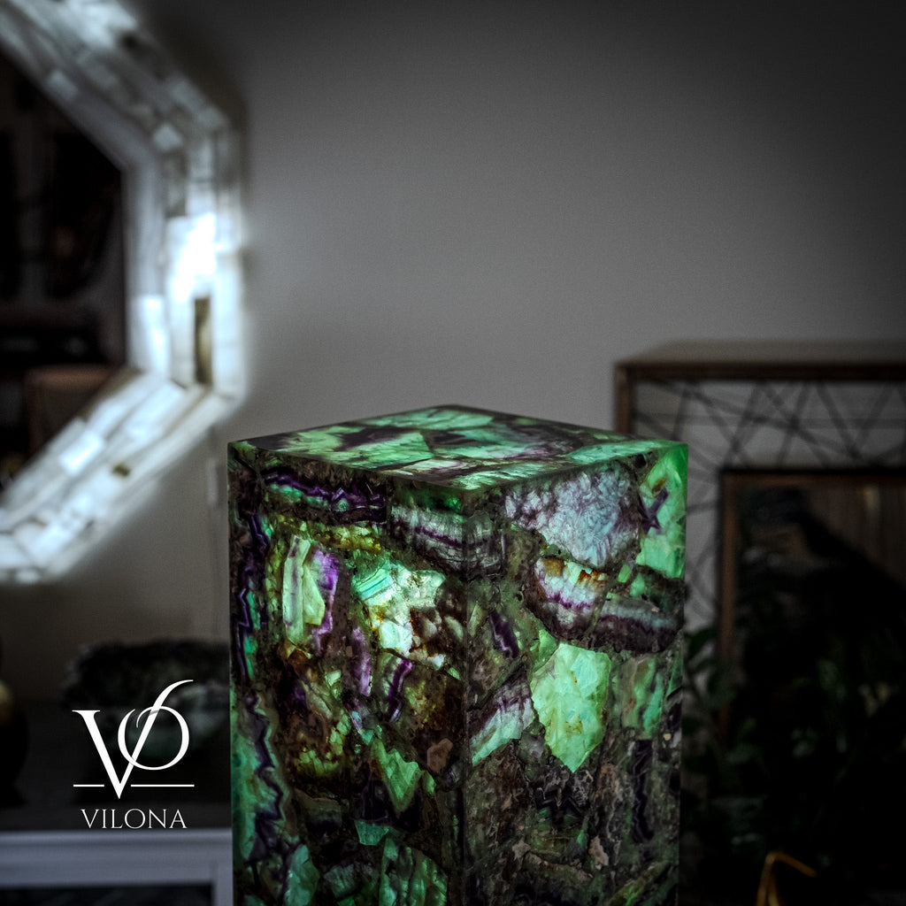 Fluorite Floor Lamp - Medium - 43.5"H x 10"W - Square - #8
