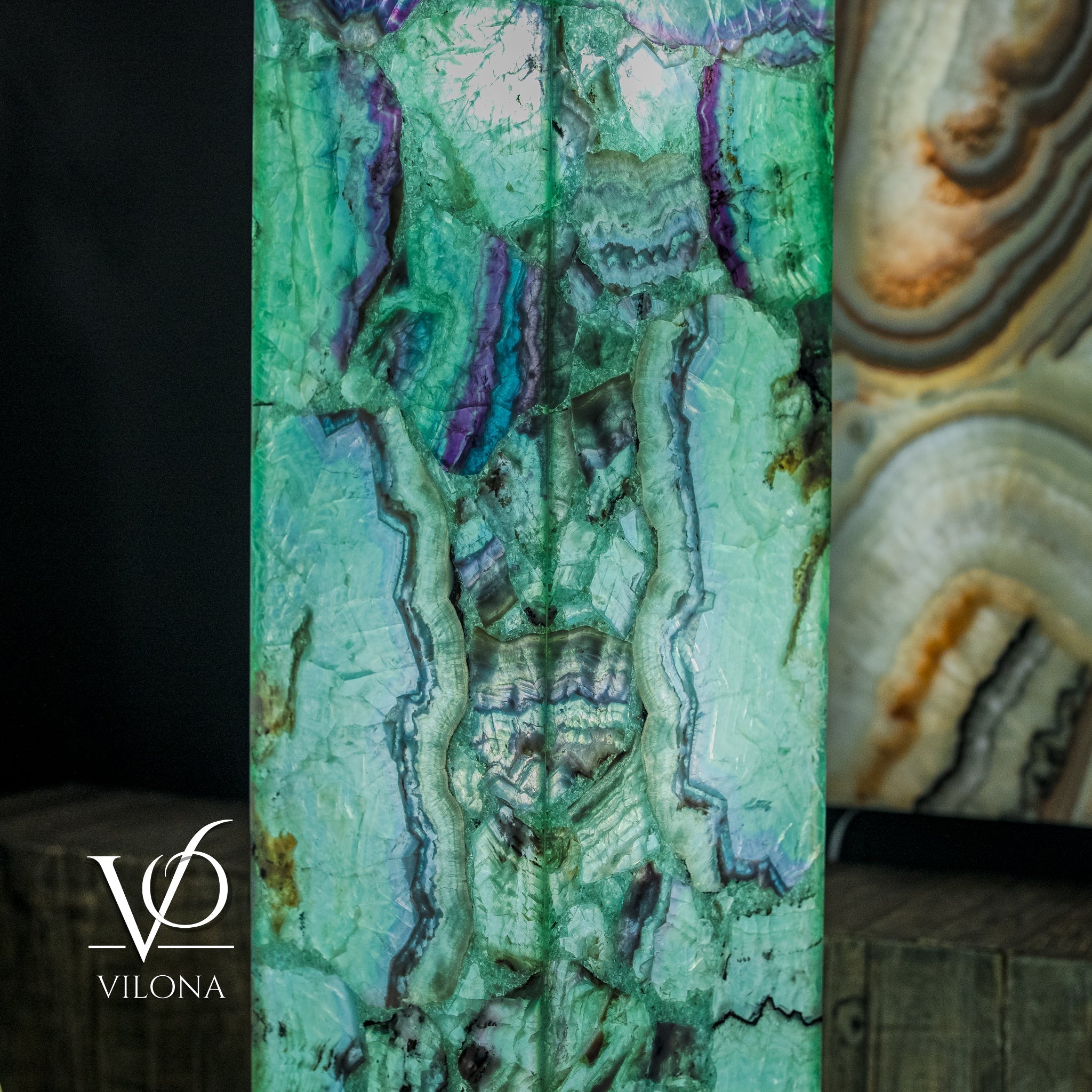 Fluorite Floor Lamp - Medium - 47.5"H x 10"W - Square - #9