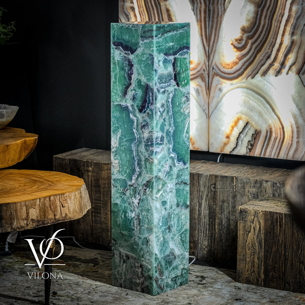 Fluorite Floor Lamp - Medium - 47.5"H x 10"W - Square - #9
