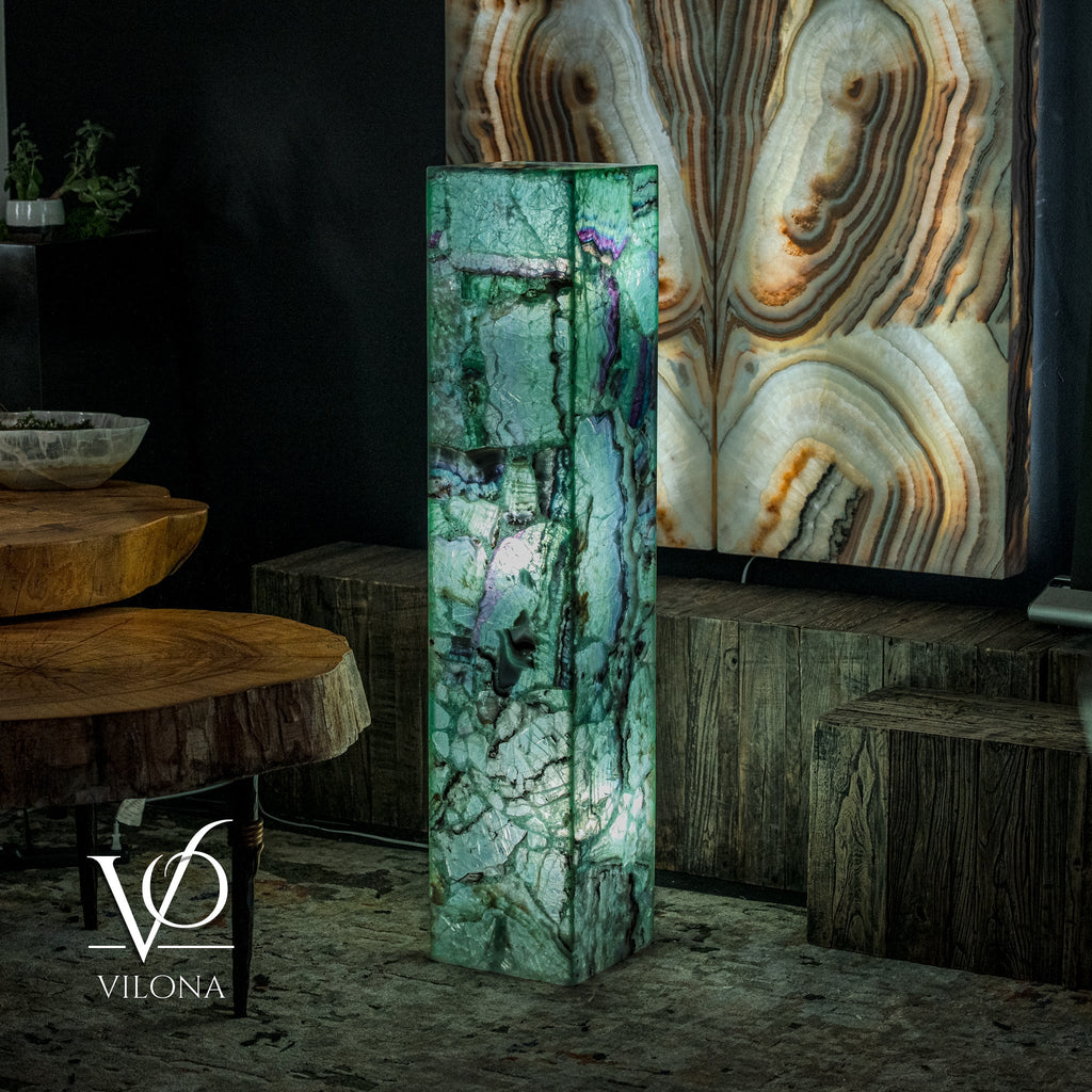 Fluorite Floor Lamp - Medium - 47.5"H x 10"W - Square - #9