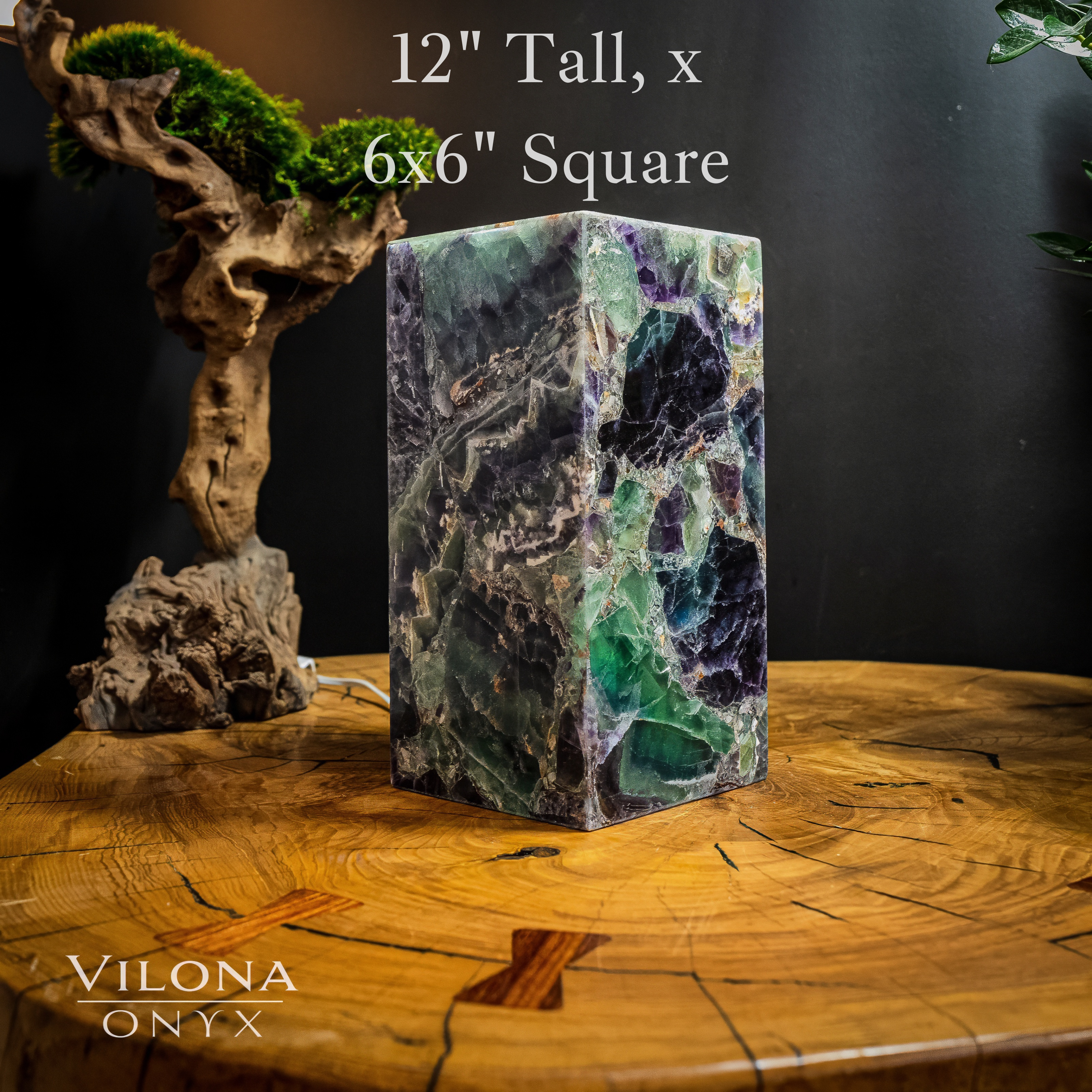 Fluorite Crystal Table Lamp #1 (Miniature Size)