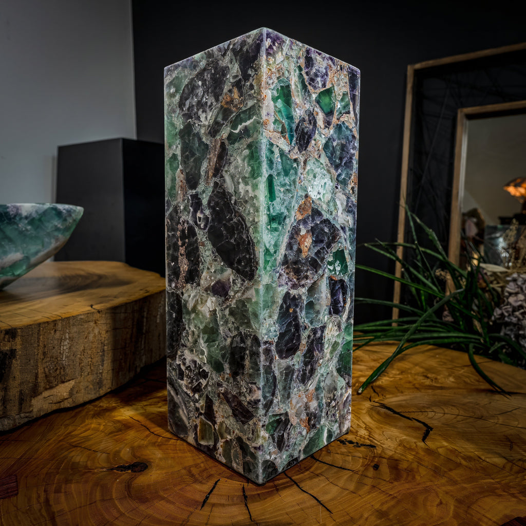 Fluorite Crystal Table Lamp #1 (Small Size)