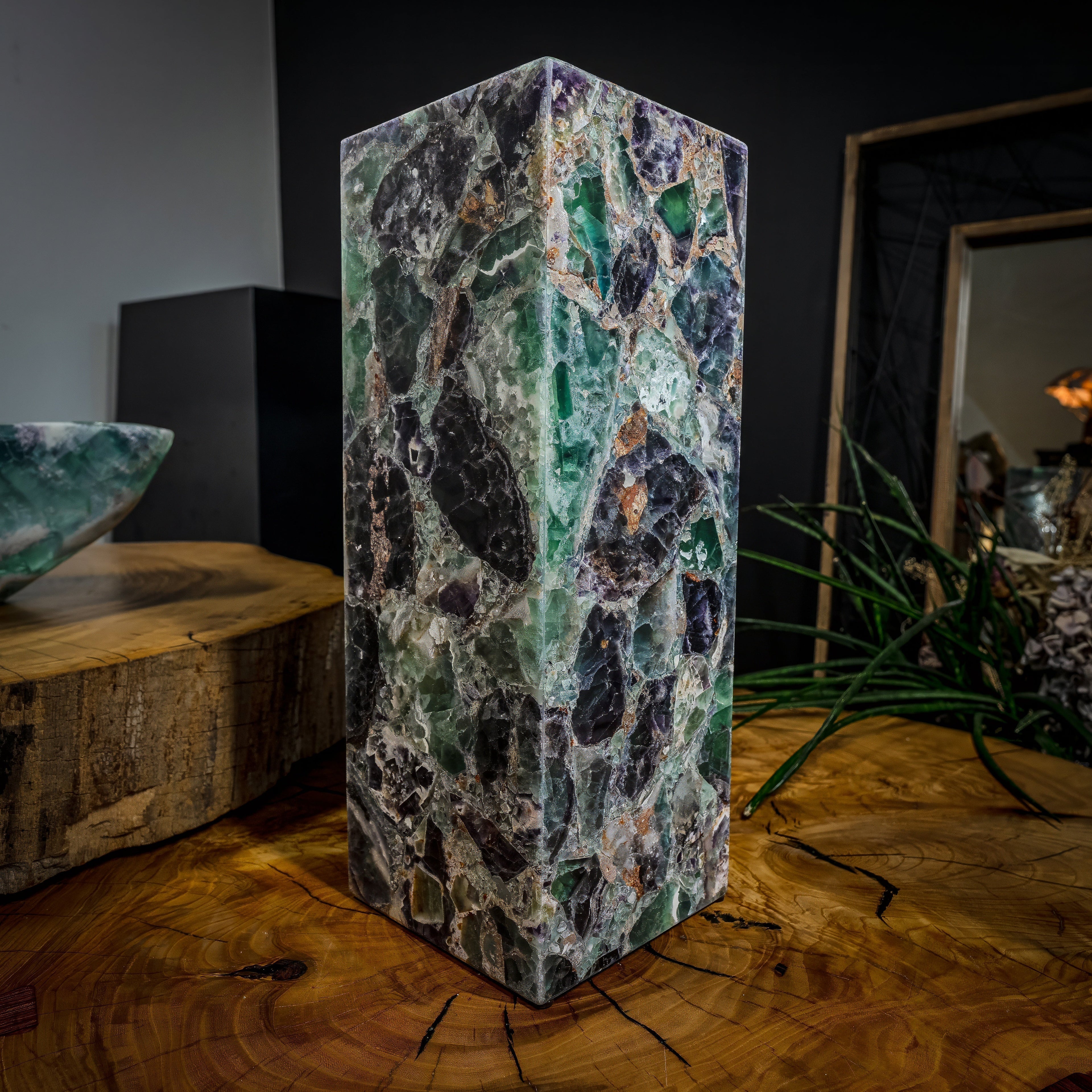 Fluorite Crystal Table Lamp #1 (Small Size)
