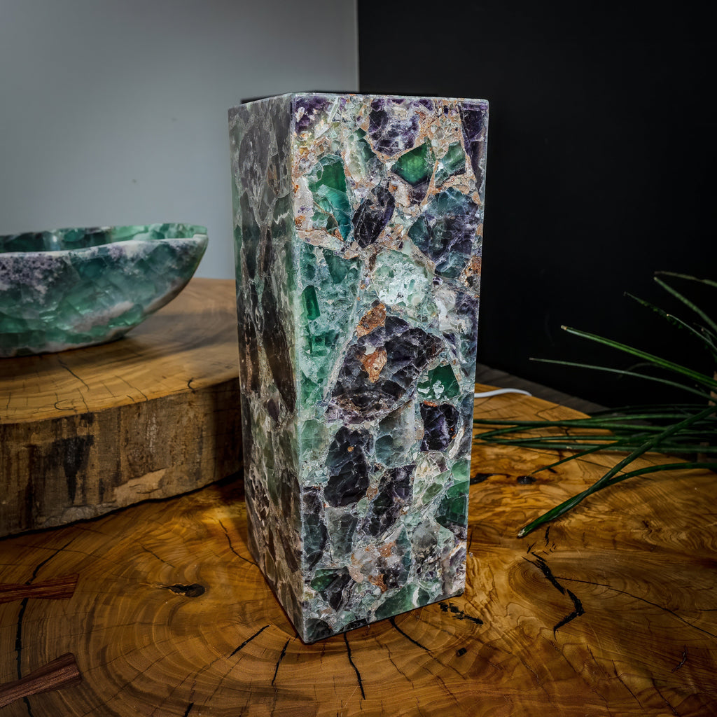 Fluorite Crystal Table Lamp #1 (Small Size)