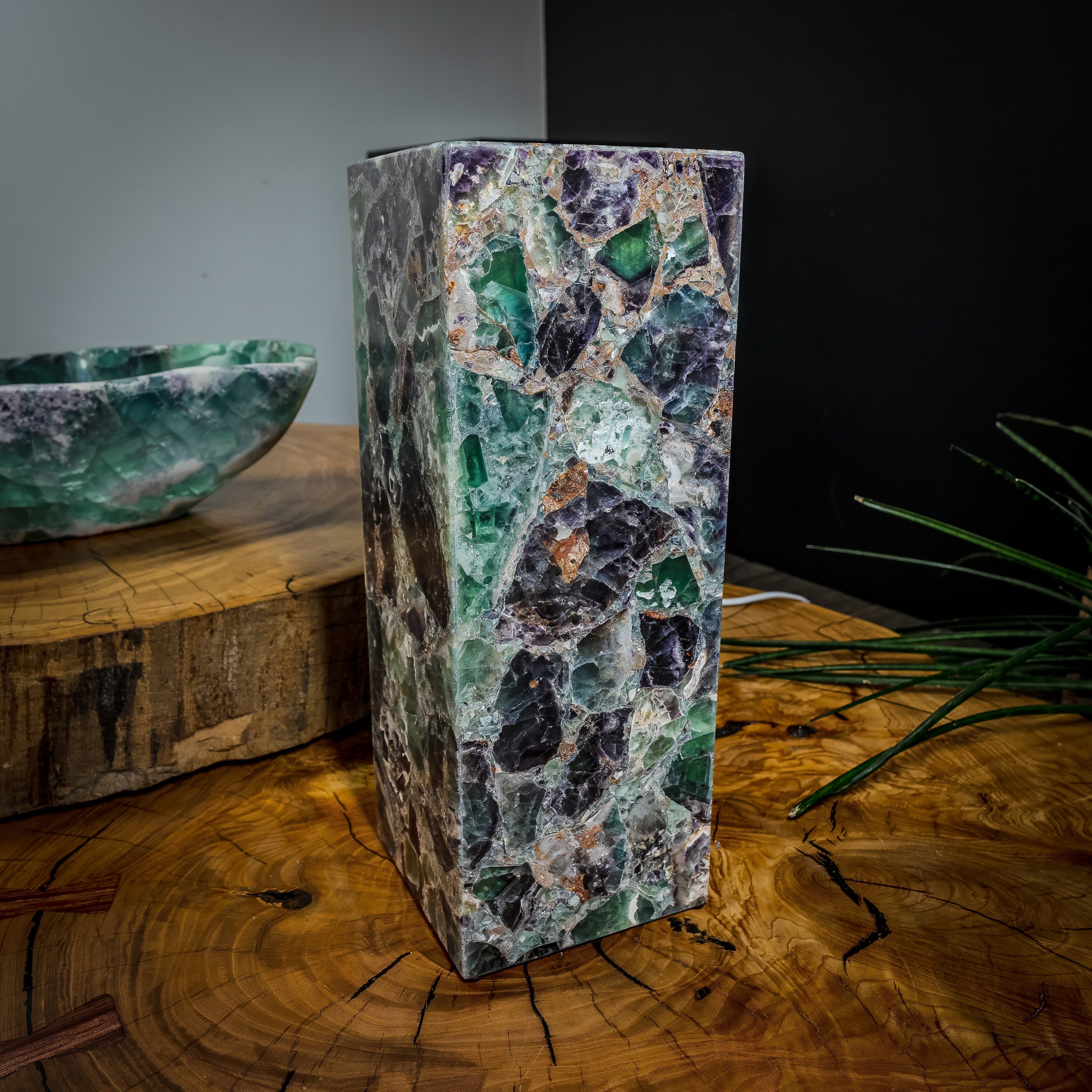 Fluorite Crystal Table Lamp #1 (Small Size)