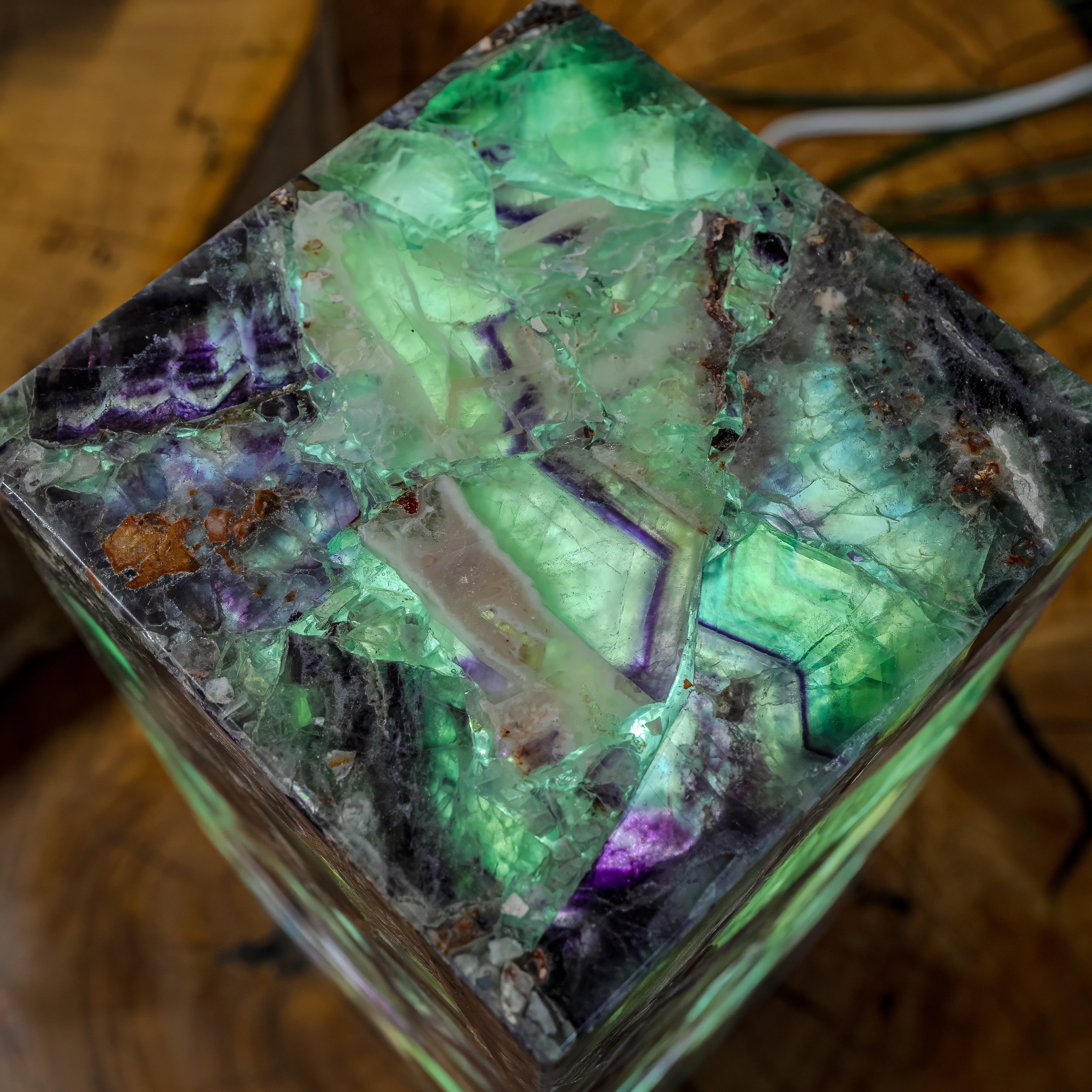 Fluorite Crystal Table Lamp #1 (Small Size)