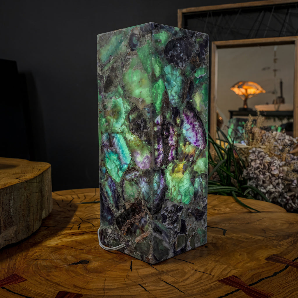 Fluorite Crystal Table Lamp #1 (Small Size)