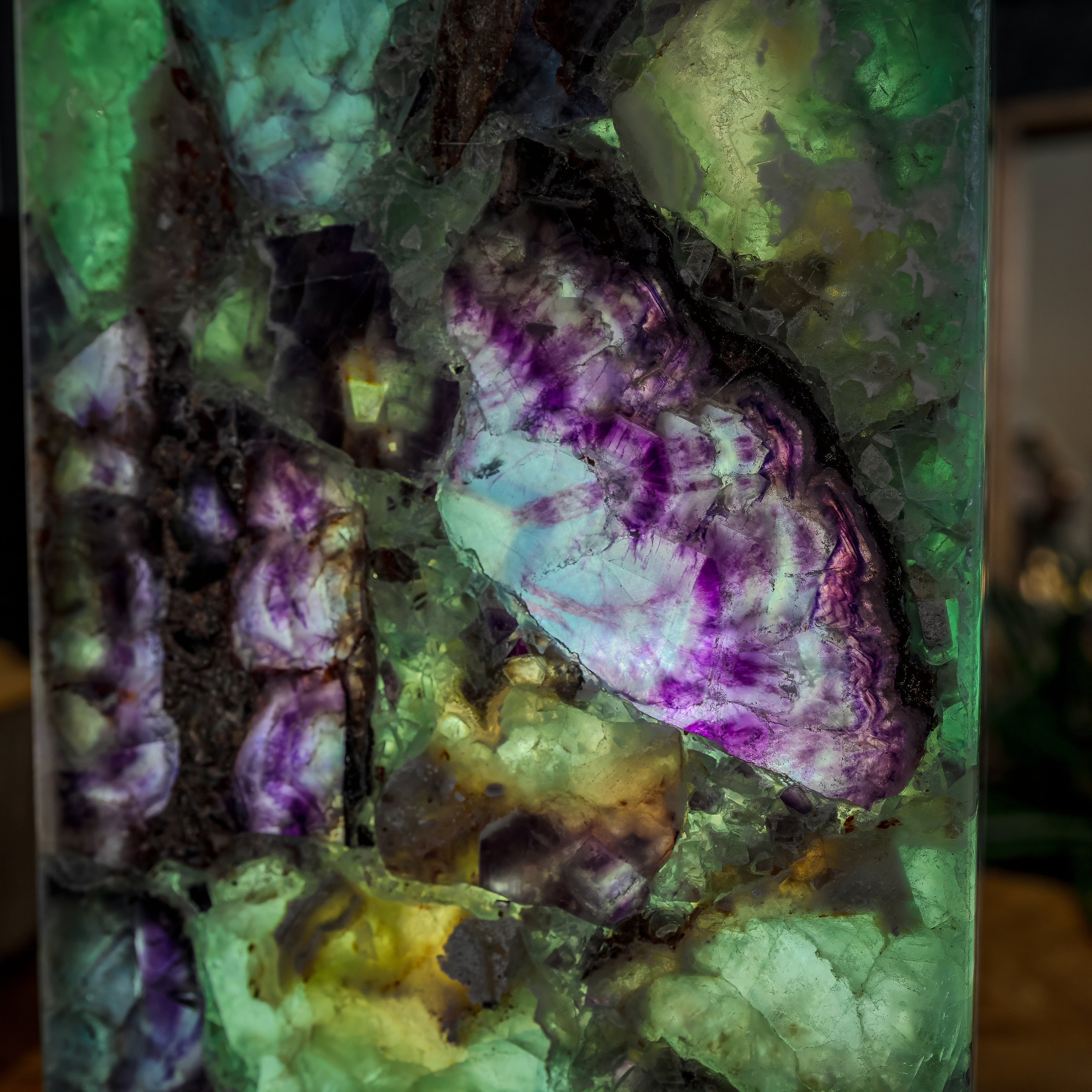 Fluorite Crystal Table Lamp #1 (Small Size)