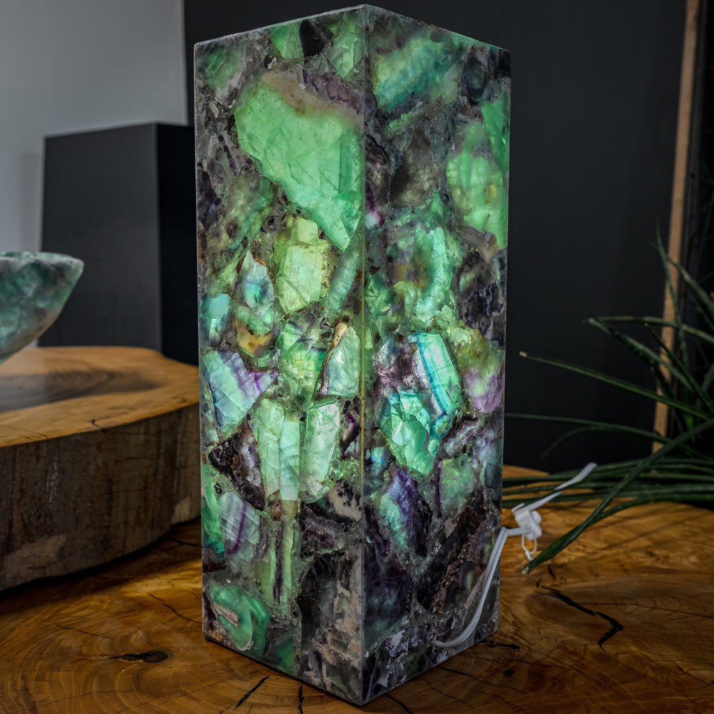 Fluorite Crystal Table Lamp #1 (Small Size)