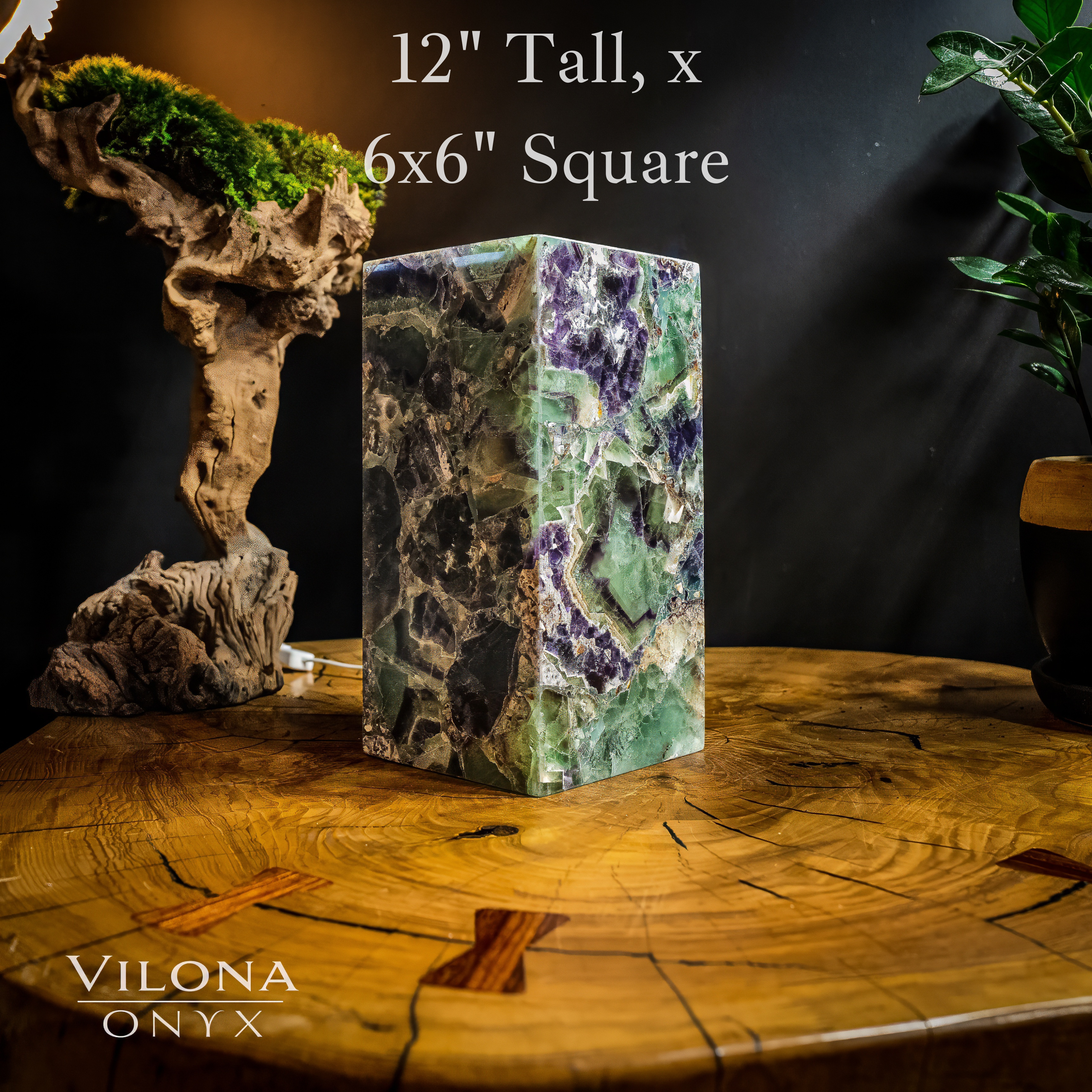 Fluorite Crystal Table Lamp #10 (Miniature Size)