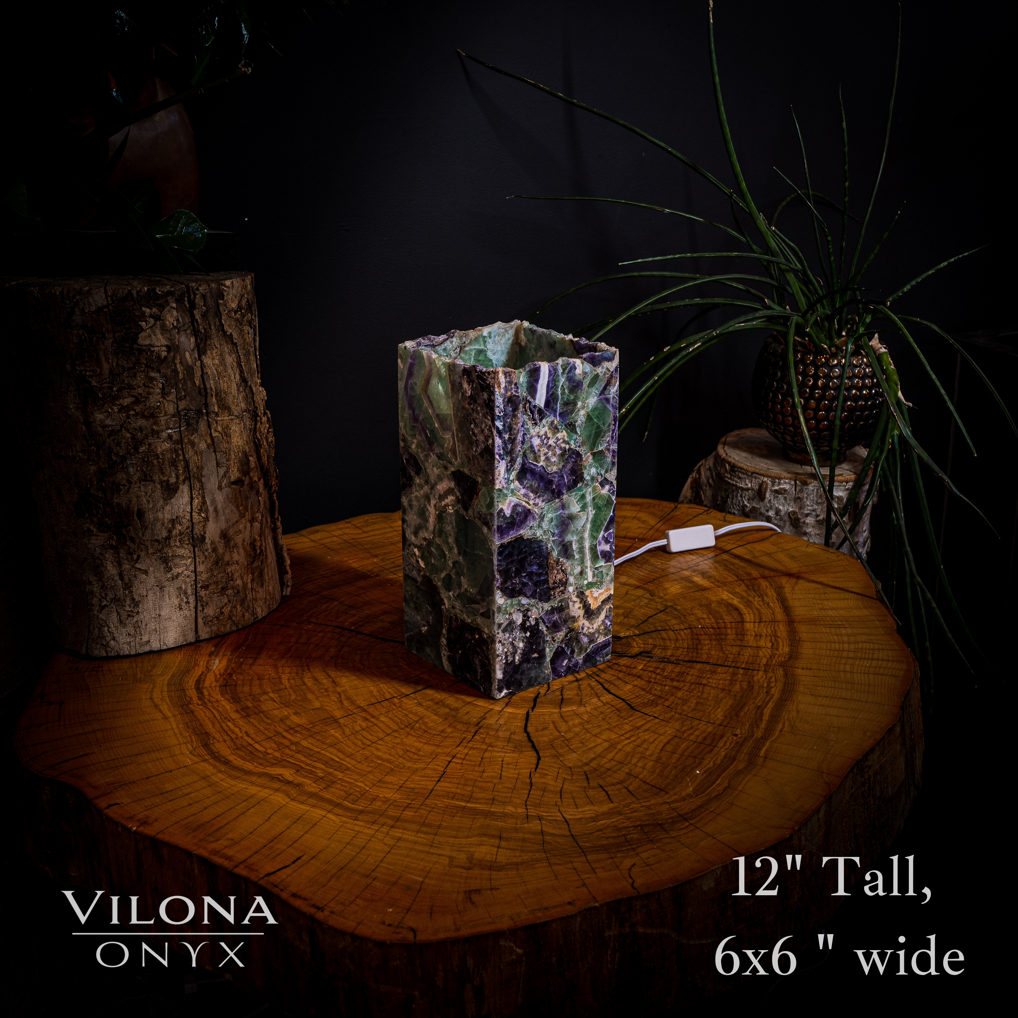 Fluorite Crystal Table Lamp #11 (Miniature Size)