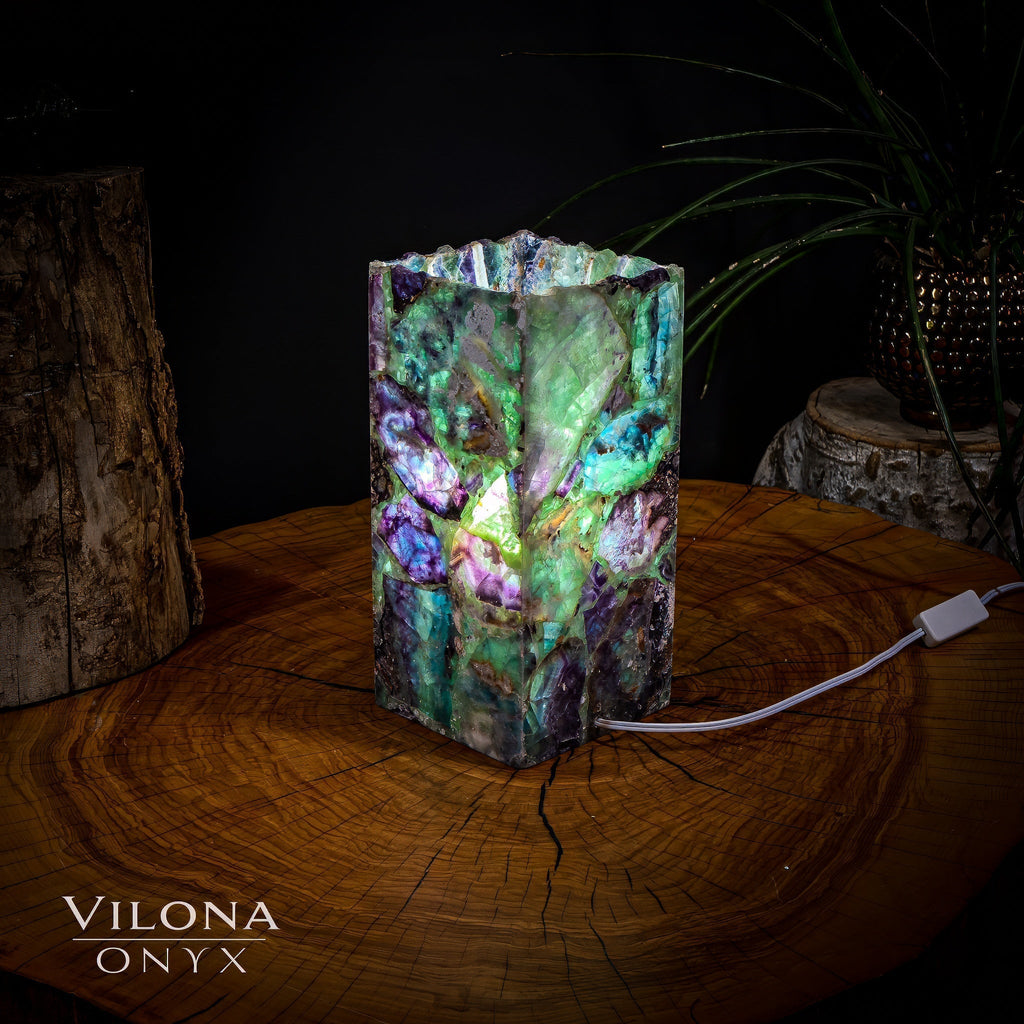 Fluorite Crystal Table Lamp #11 (Miniature Size)