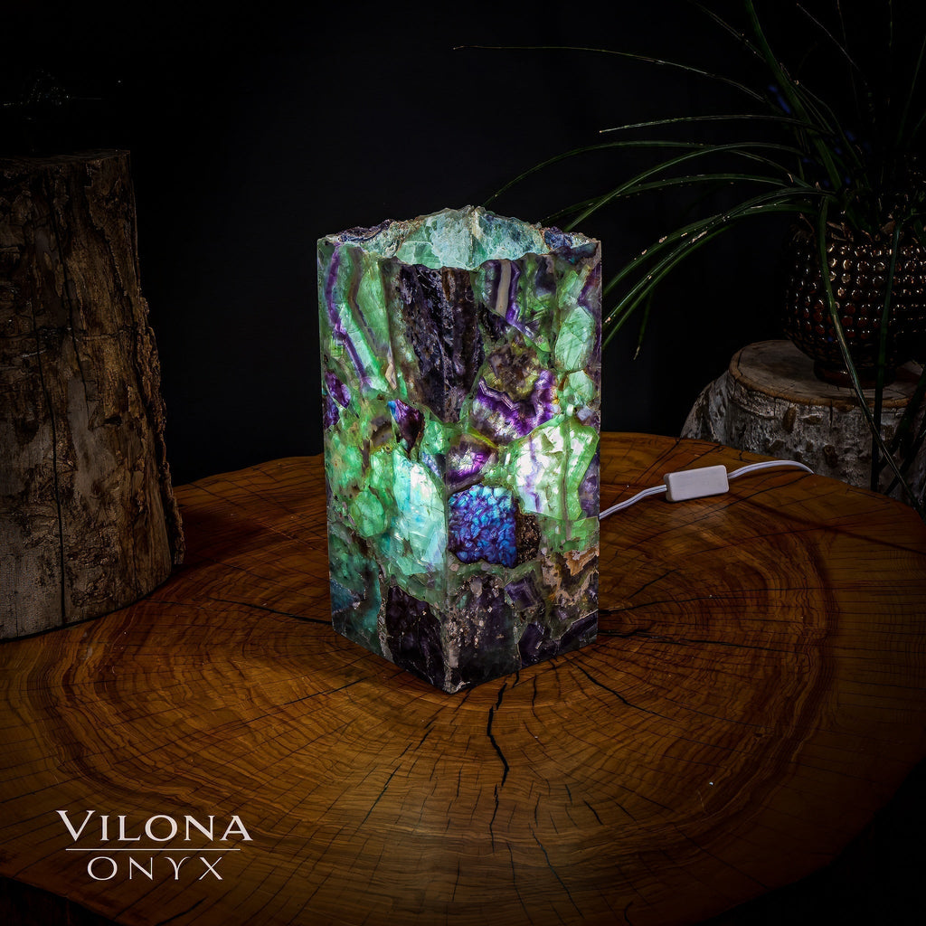 Fluorite Crystal Table Lamp #11 (Miniature Size)