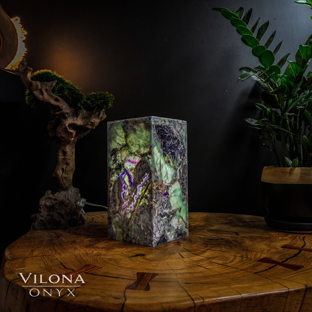 Fluorite Crystal Table Lamp #2 (Miniature Size)